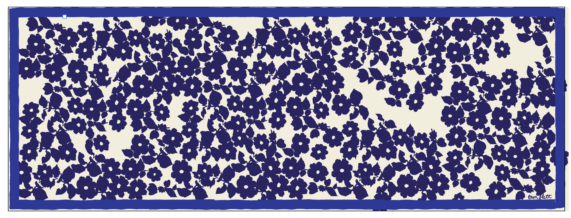 100% WOOL NAVY + ROYAL ANITA SCARF + GIFT BOX