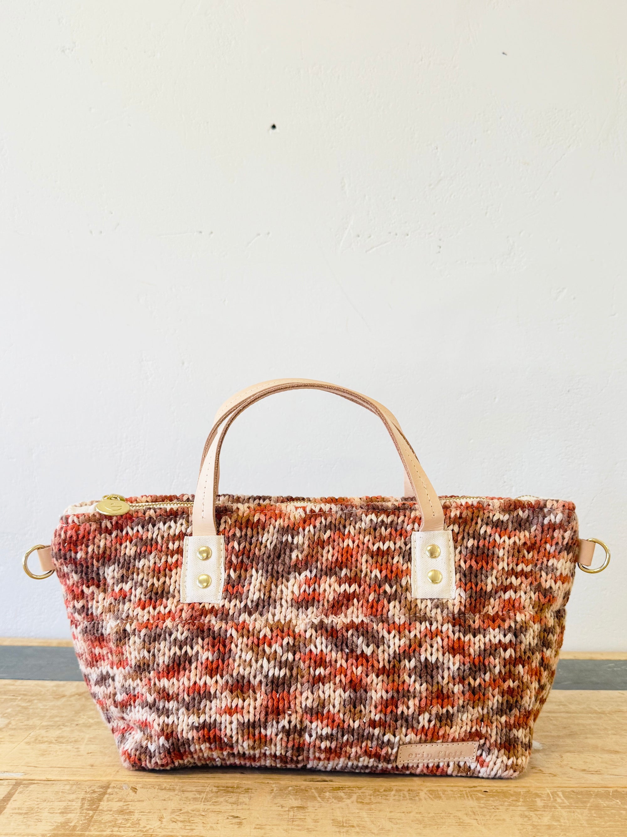 Vintage Cotton Woven Sweater Satchel Bag - Small