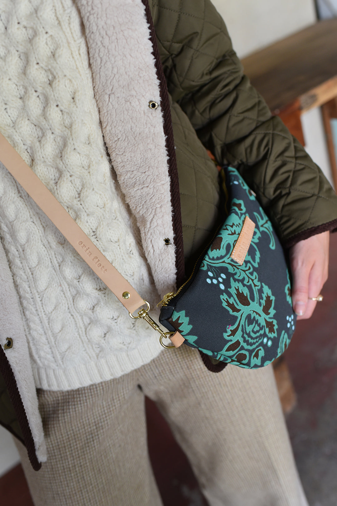 Worn Black Venus Half Moon Bag