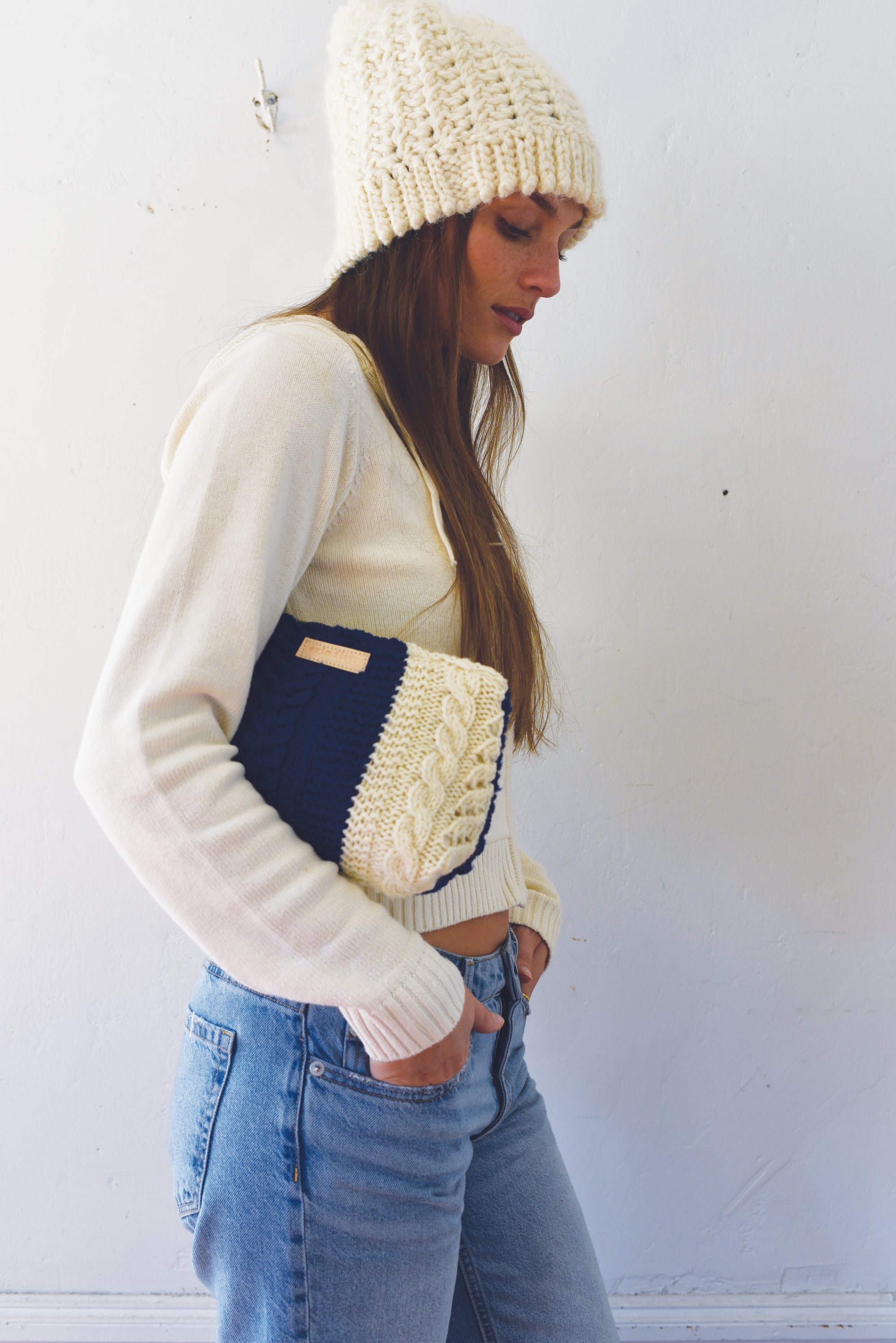 Big Navy Stripe + Natural Knit Laura Bag (ONLY ONE!!!!)