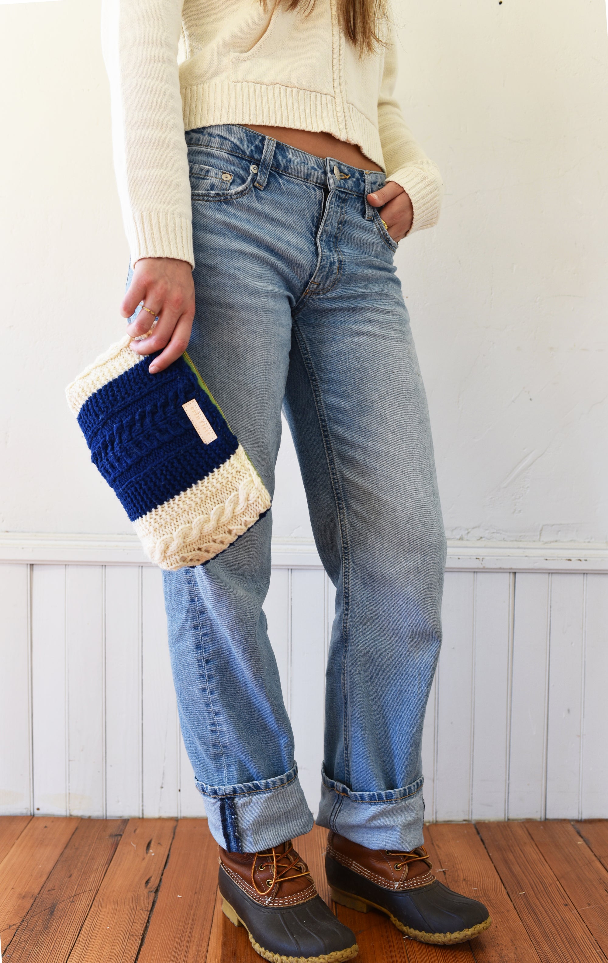 Big Navy Stripe + Natural Knit Laura Bag (ONLY ONE!!!!)