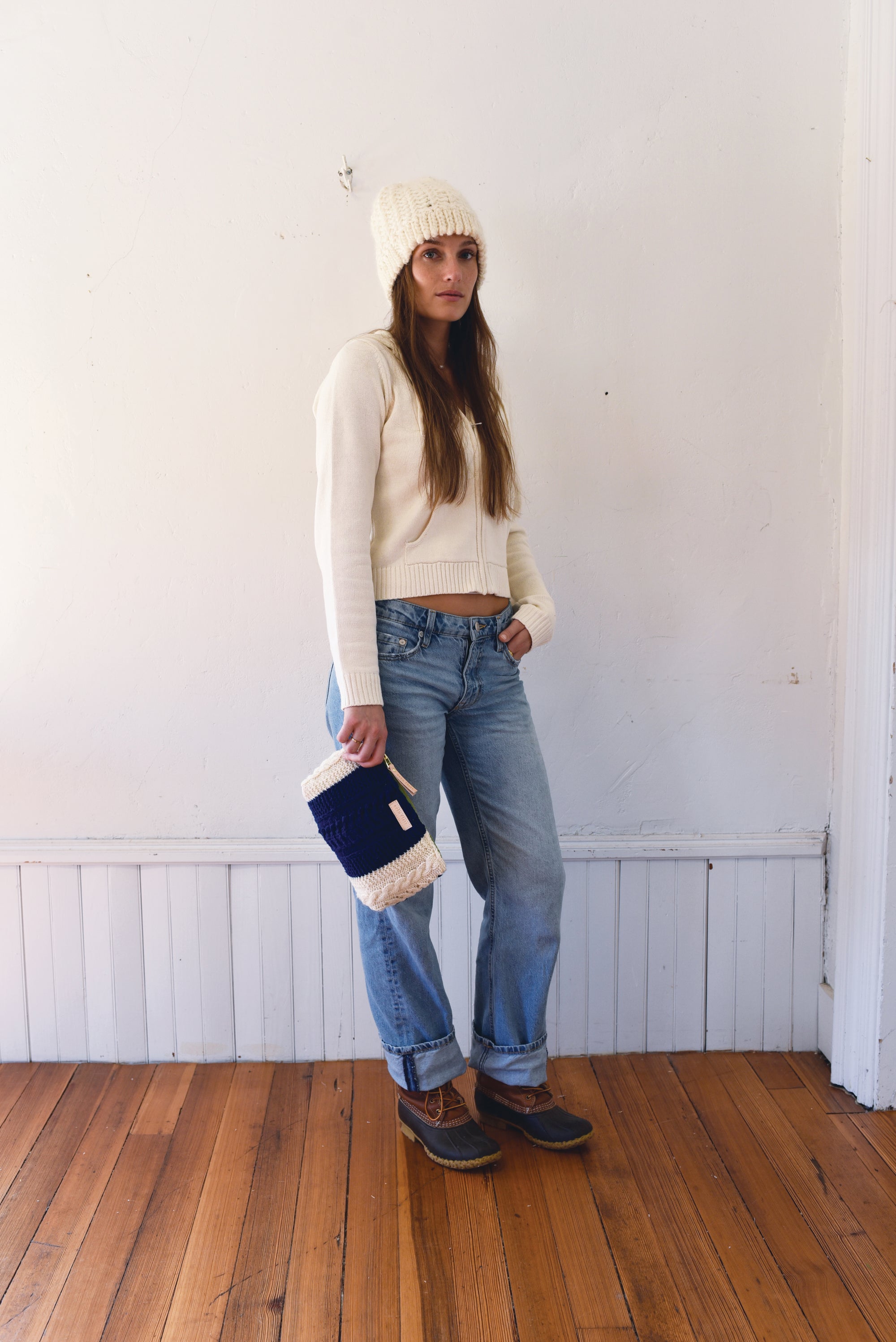 Big Navy Stripe + Natural Knit Laura Bag (ONLY ONE!!!!)