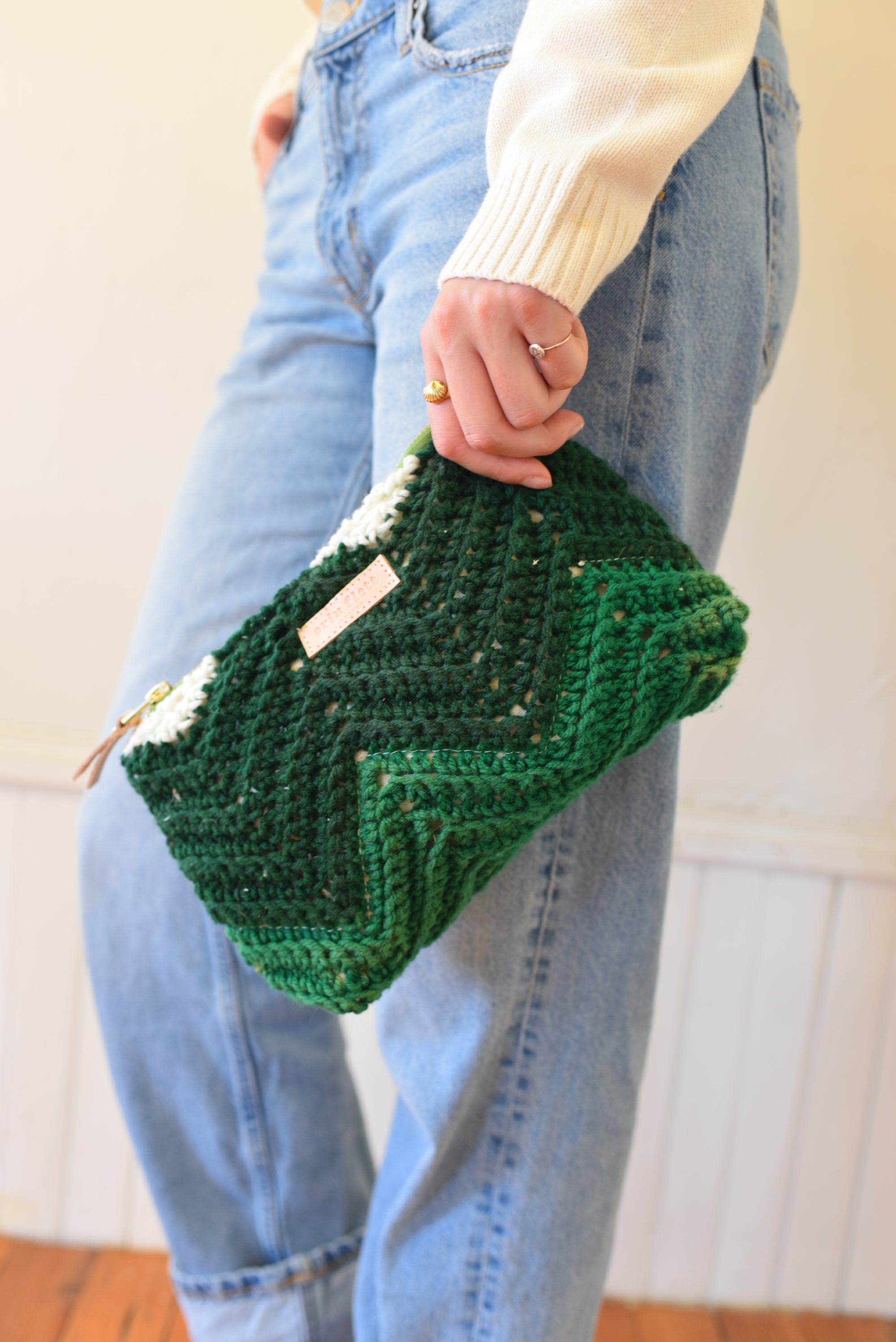 Evergreen Chevron KNIT Laura Bag