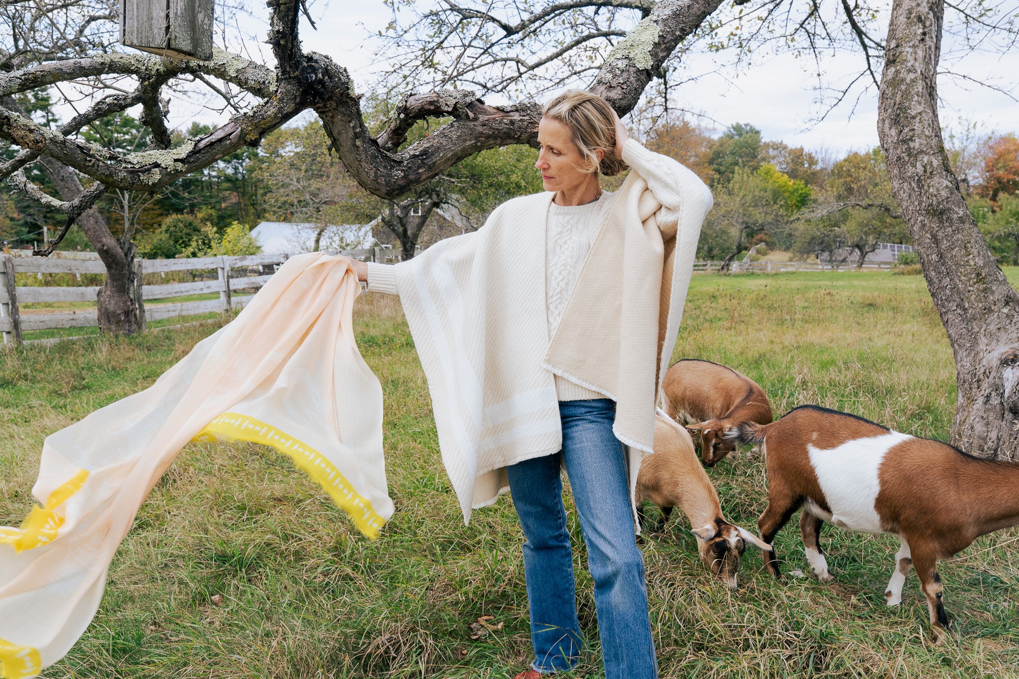 100% WOOL NATURAL LORTON TROTTING SCARF + GIFT BOX