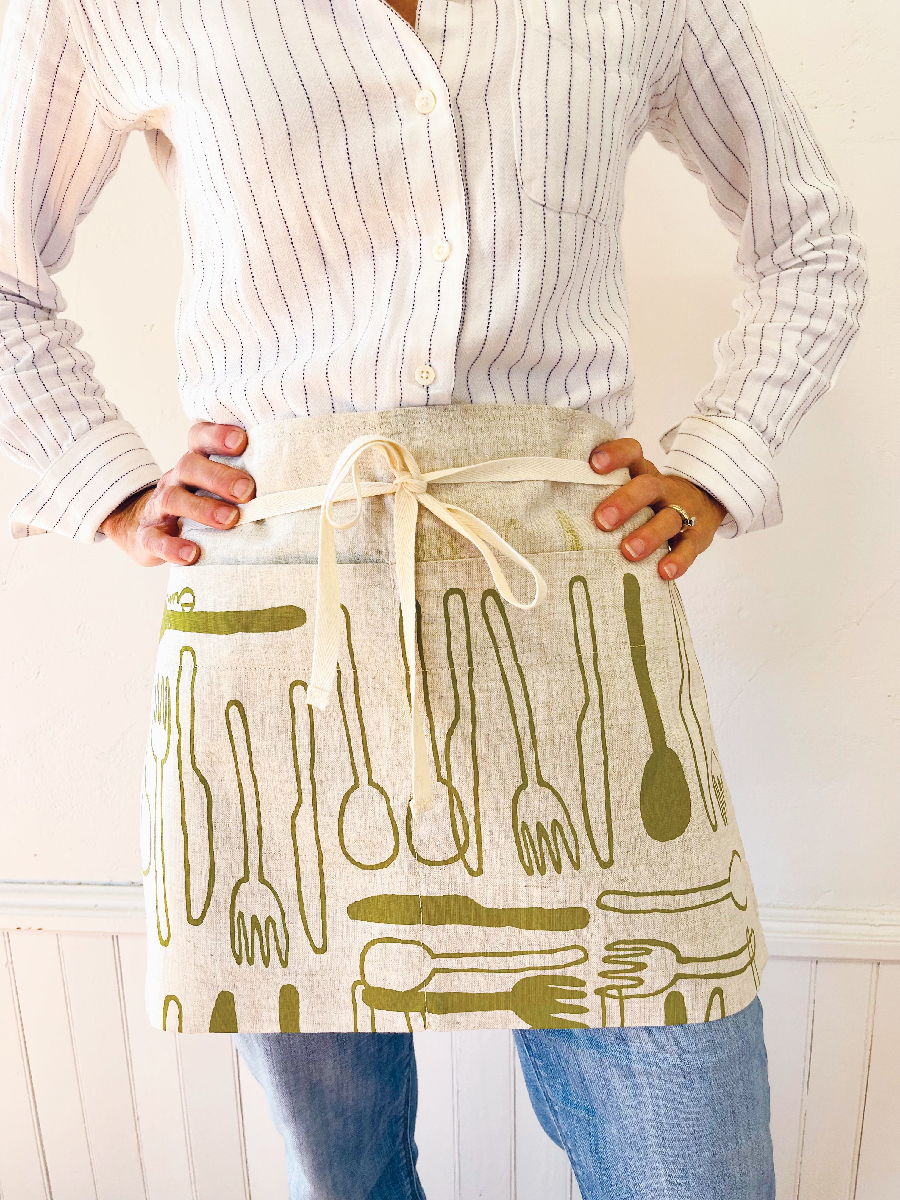 100% Linen Half Apron