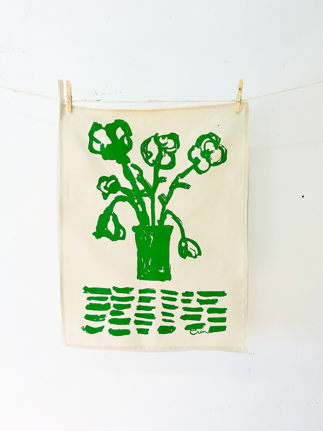 Hand-Printed Linen Tea Towel