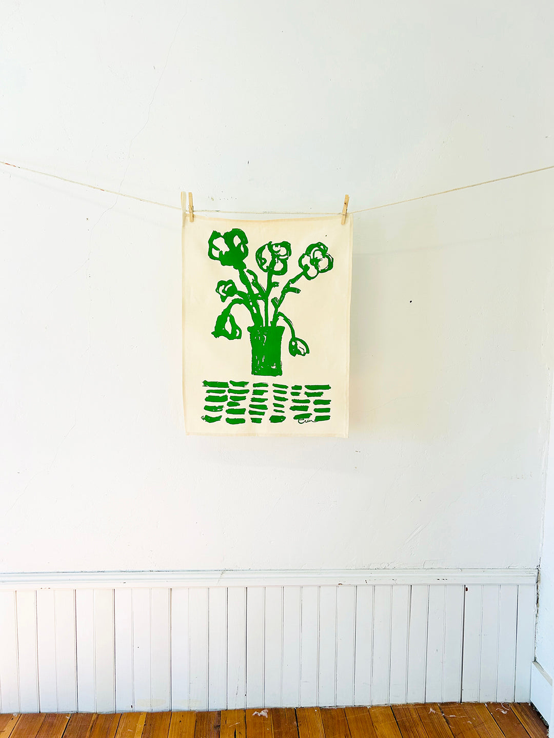 Hand-Printed Linen Tea Towel