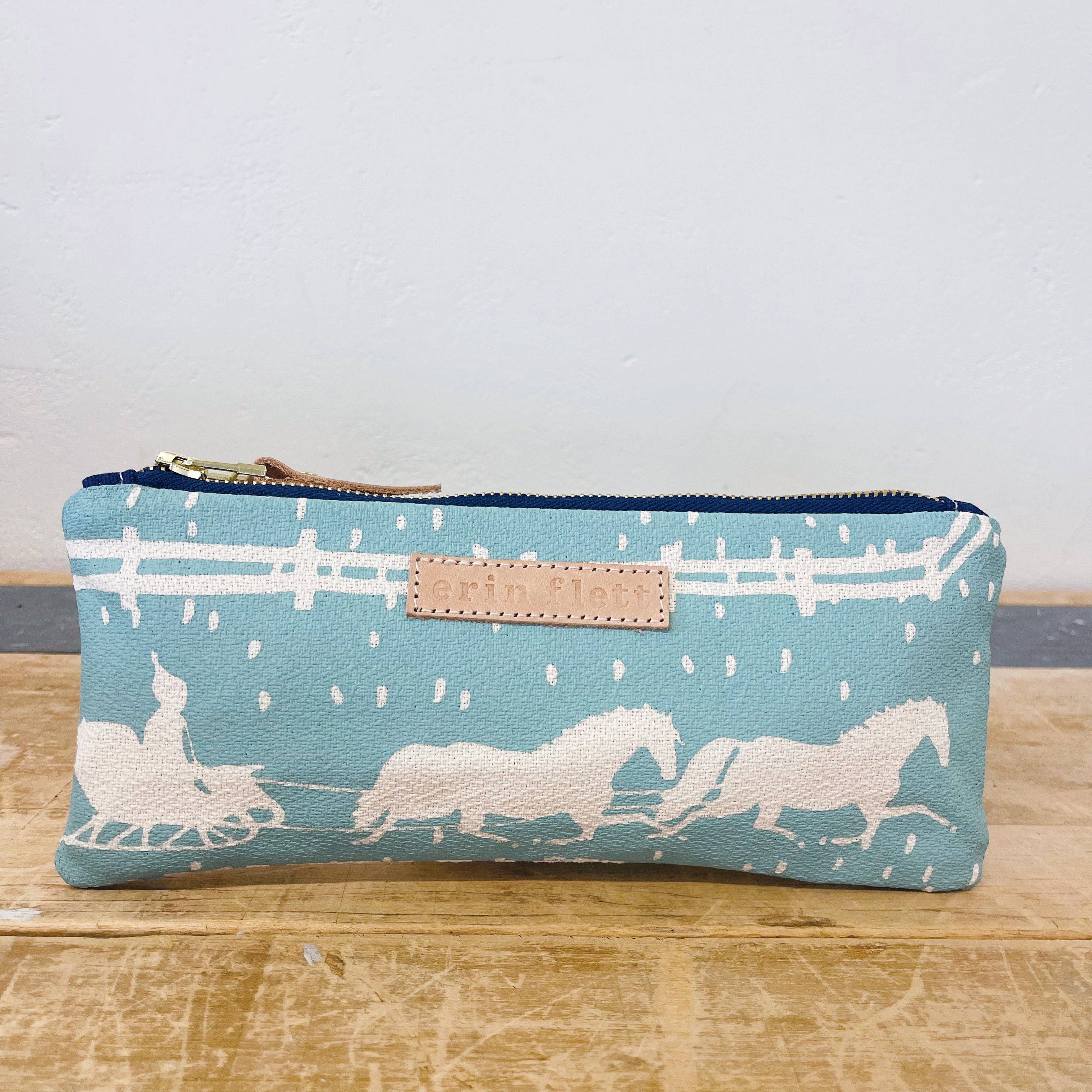 FARMHOUSE TOILE WINTER PENCIL BAG