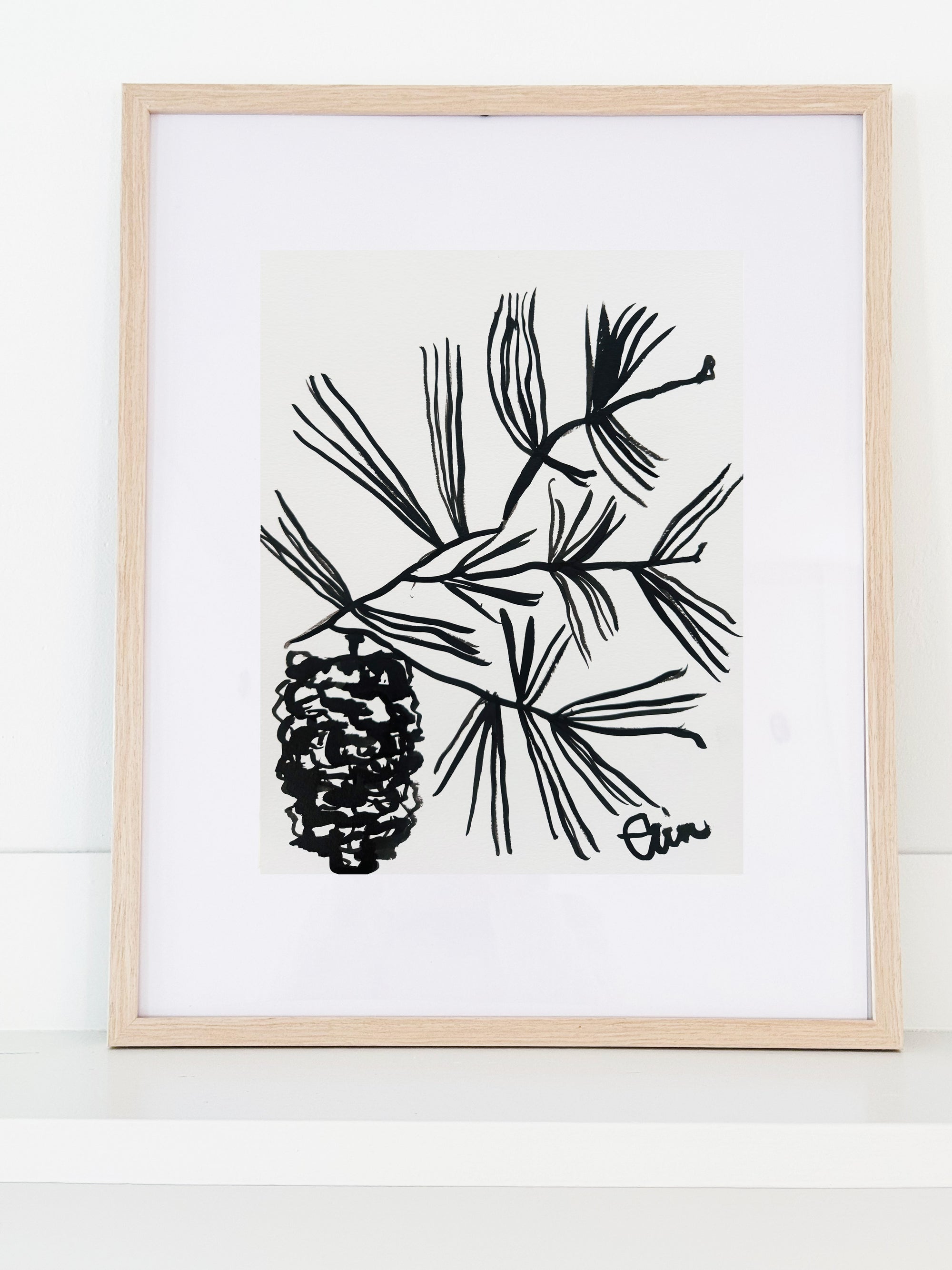 PINE CONE GICLEE PAPER ART PRINT