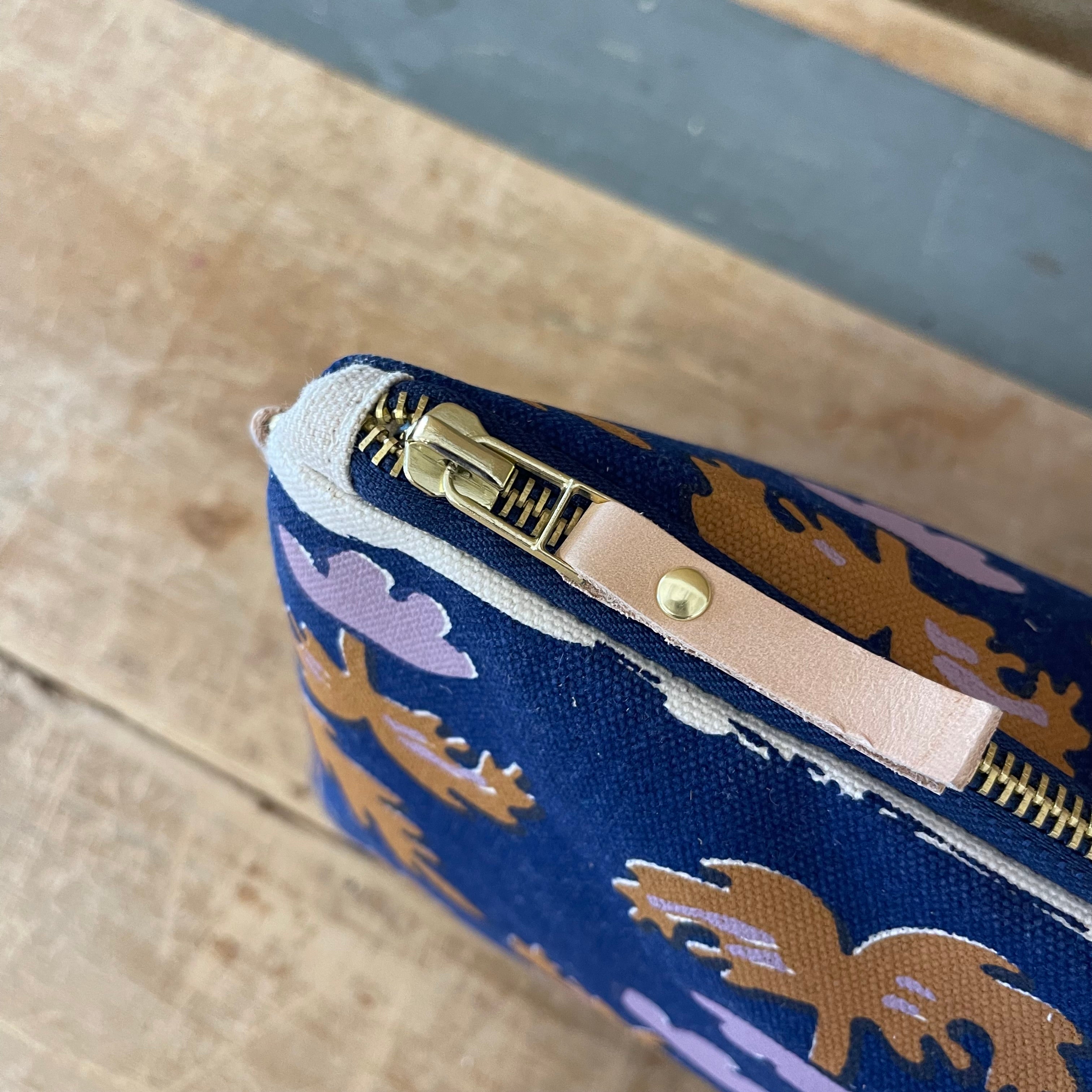 Navy Oak Rose Clutch