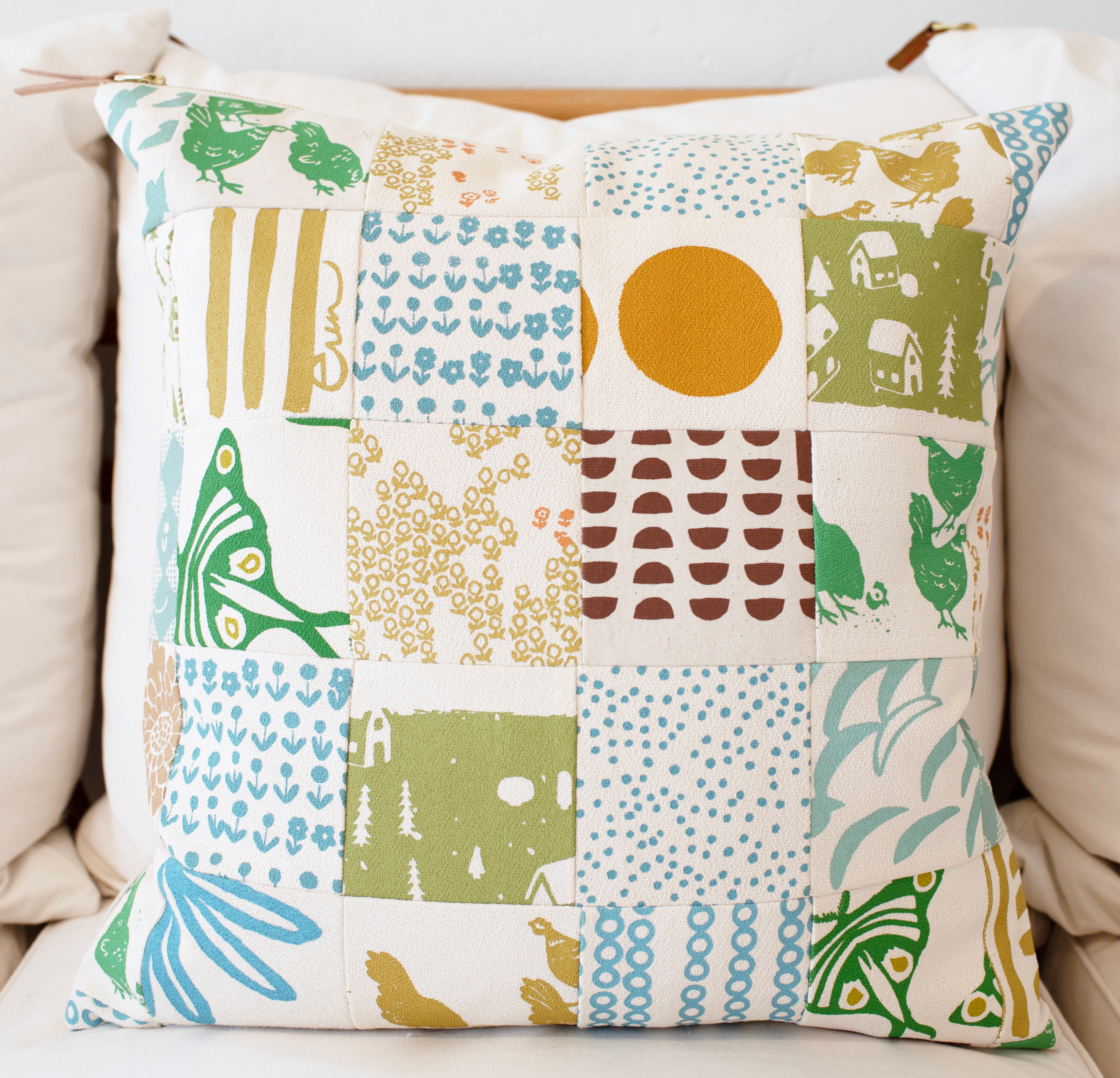 ONE OF KIND PATCHWORK Greens + Yellows + Blues
