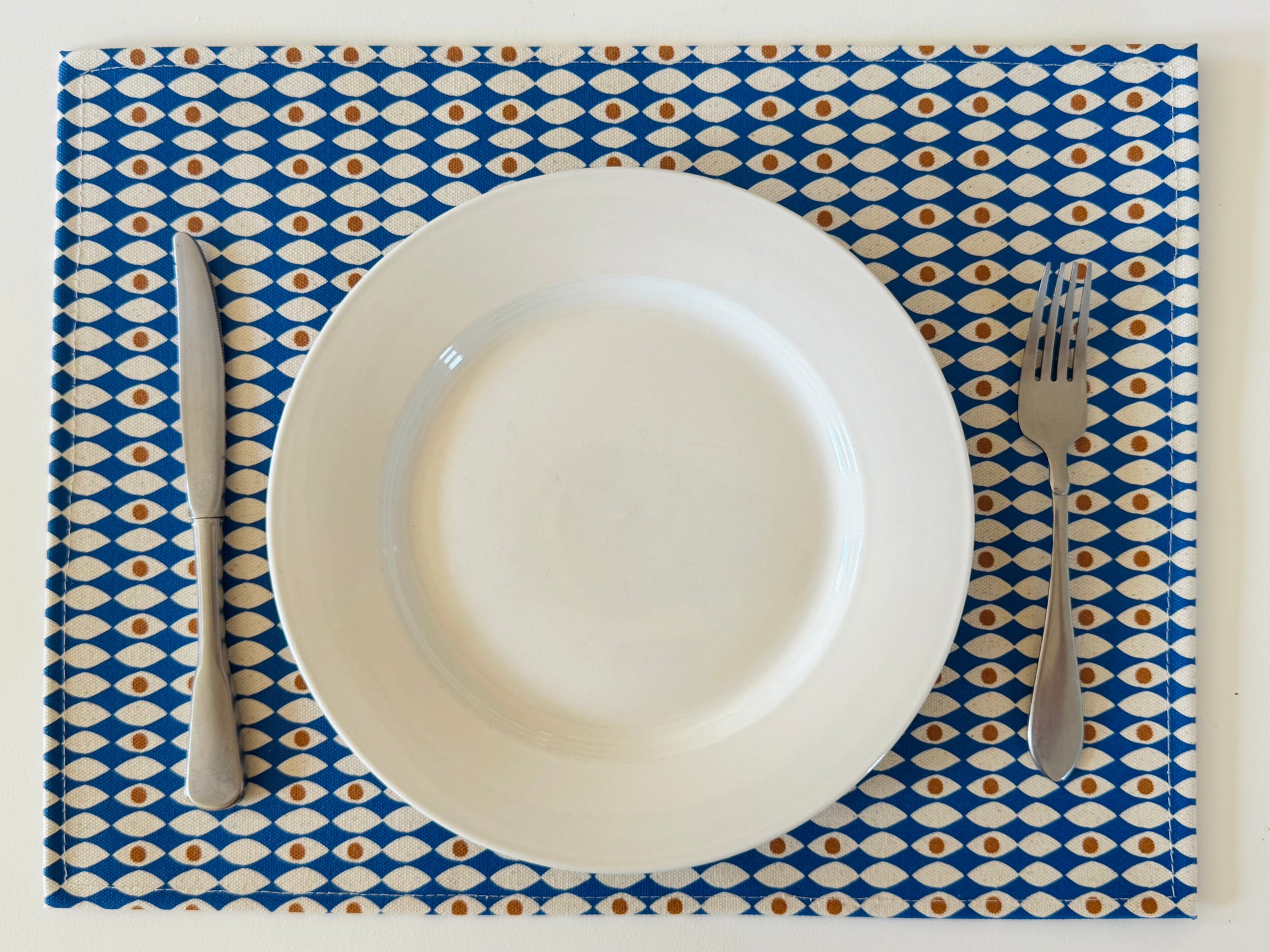 SET OF 4 PLACEMATS - ROYAL BLUE THIRD EYE