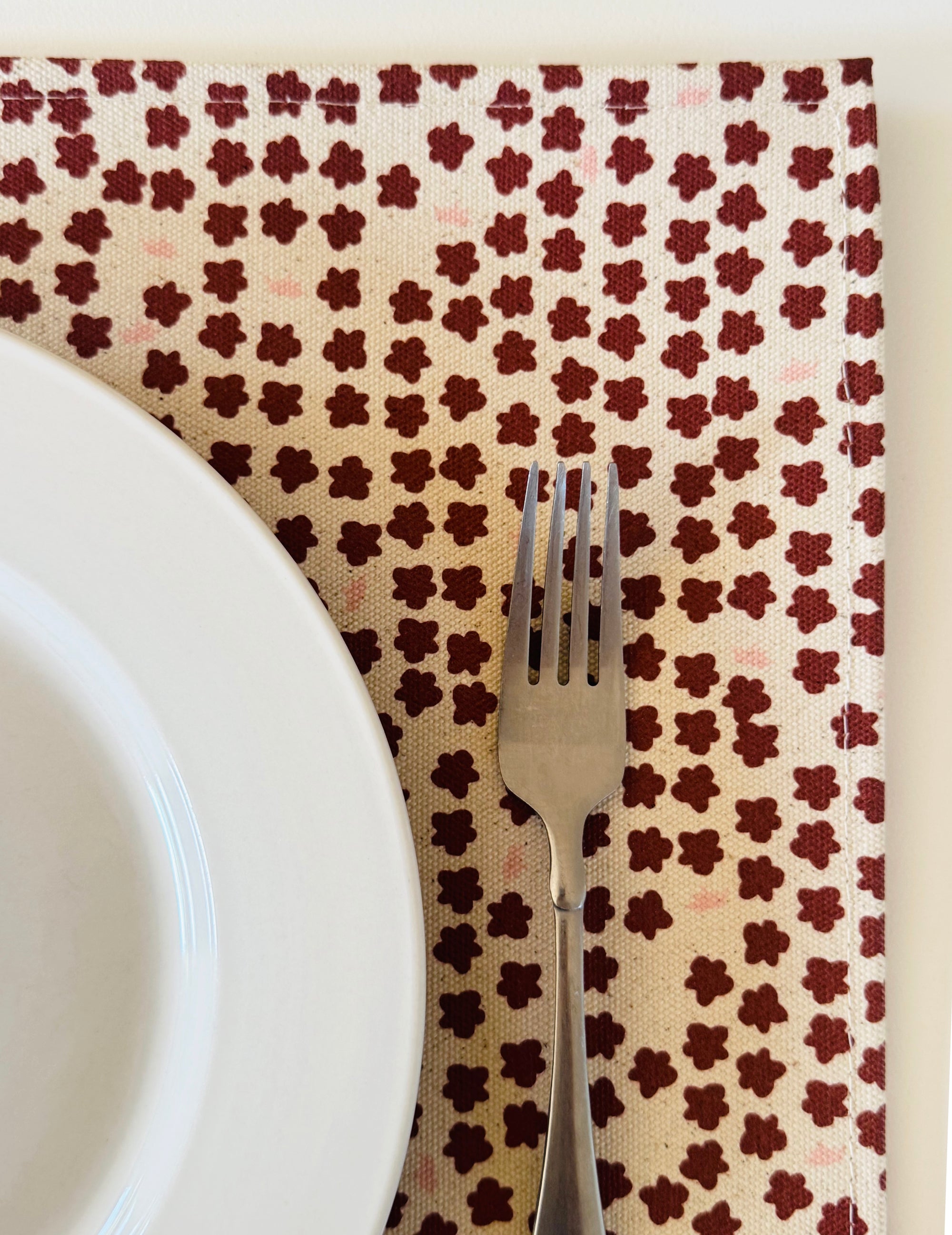 SET OF 4 PLACEMATS - CLAY BLUSH CHERRY BLOSSOM