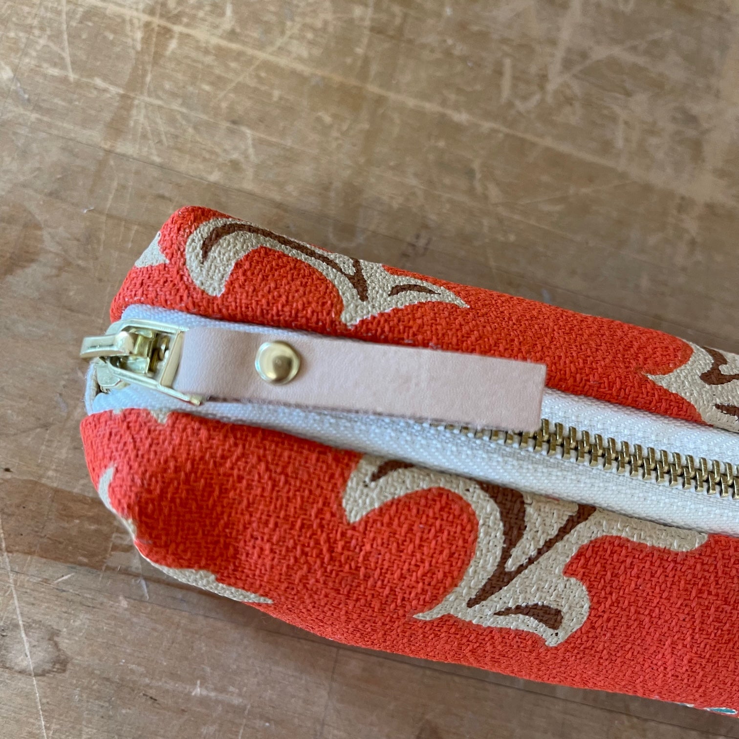 Anthro Orange Venus Pencil Bag