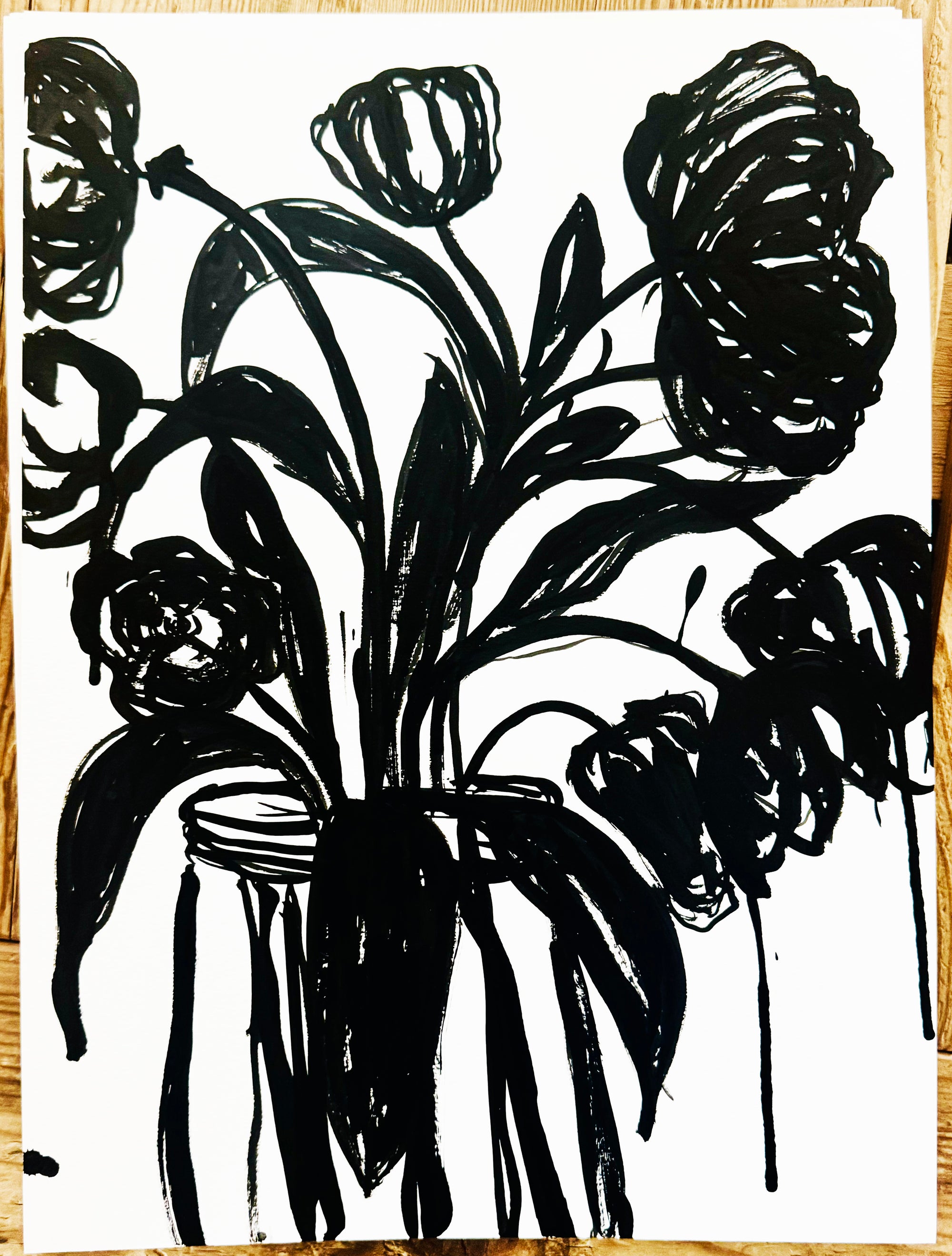 Original Erin Flett Painting - Jar of Tulips 2