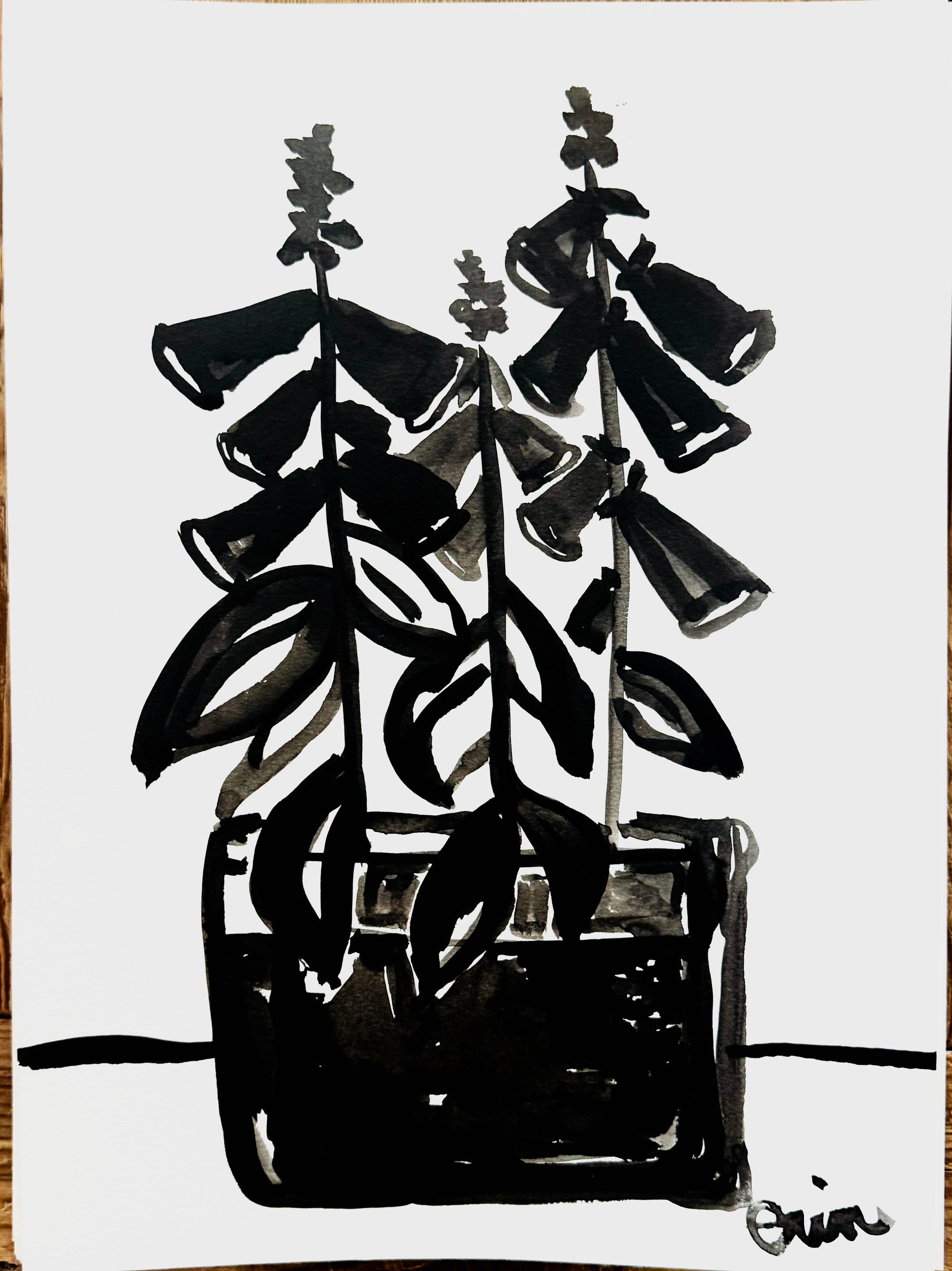 Original Erin Flett Painting - Foxglove 7B