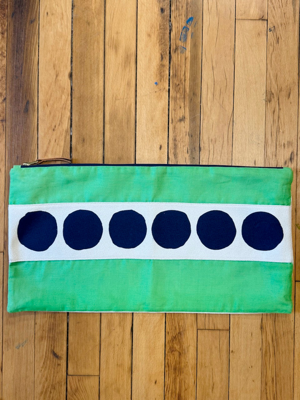 Cotton Band Pillow + Green Linen Cover