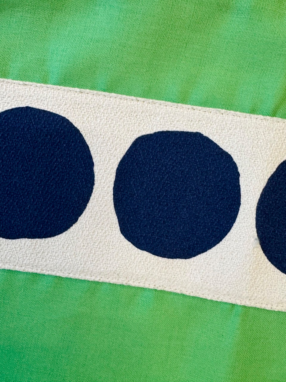 Cotton Band Pillow + Green Linen Cover