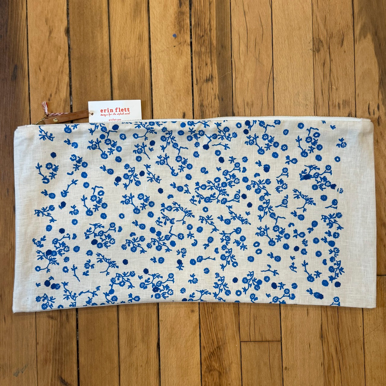 Natural Linen Lumbar in Royal Blue Aster