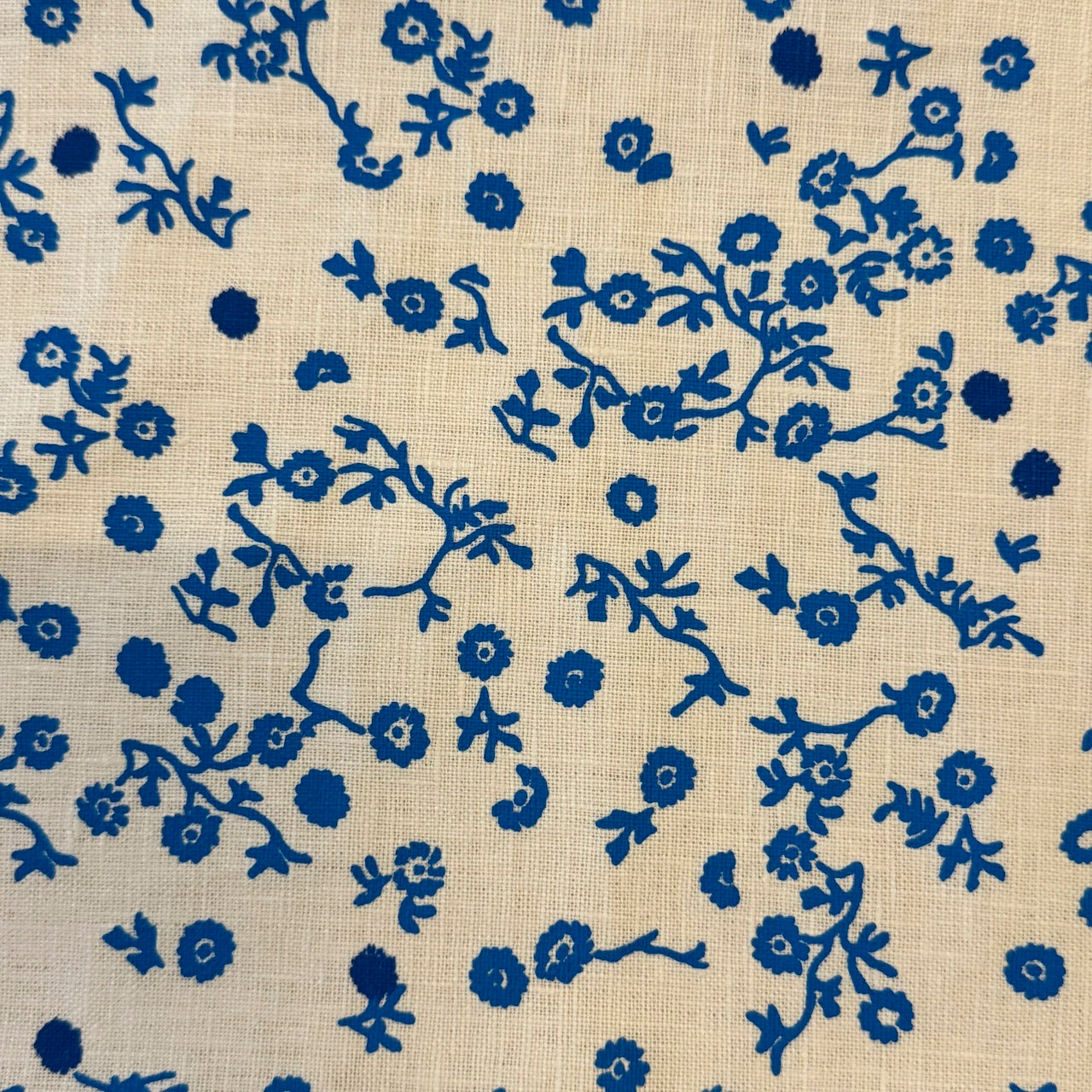 Natural Linen Lumbar in Royal Blue Aster