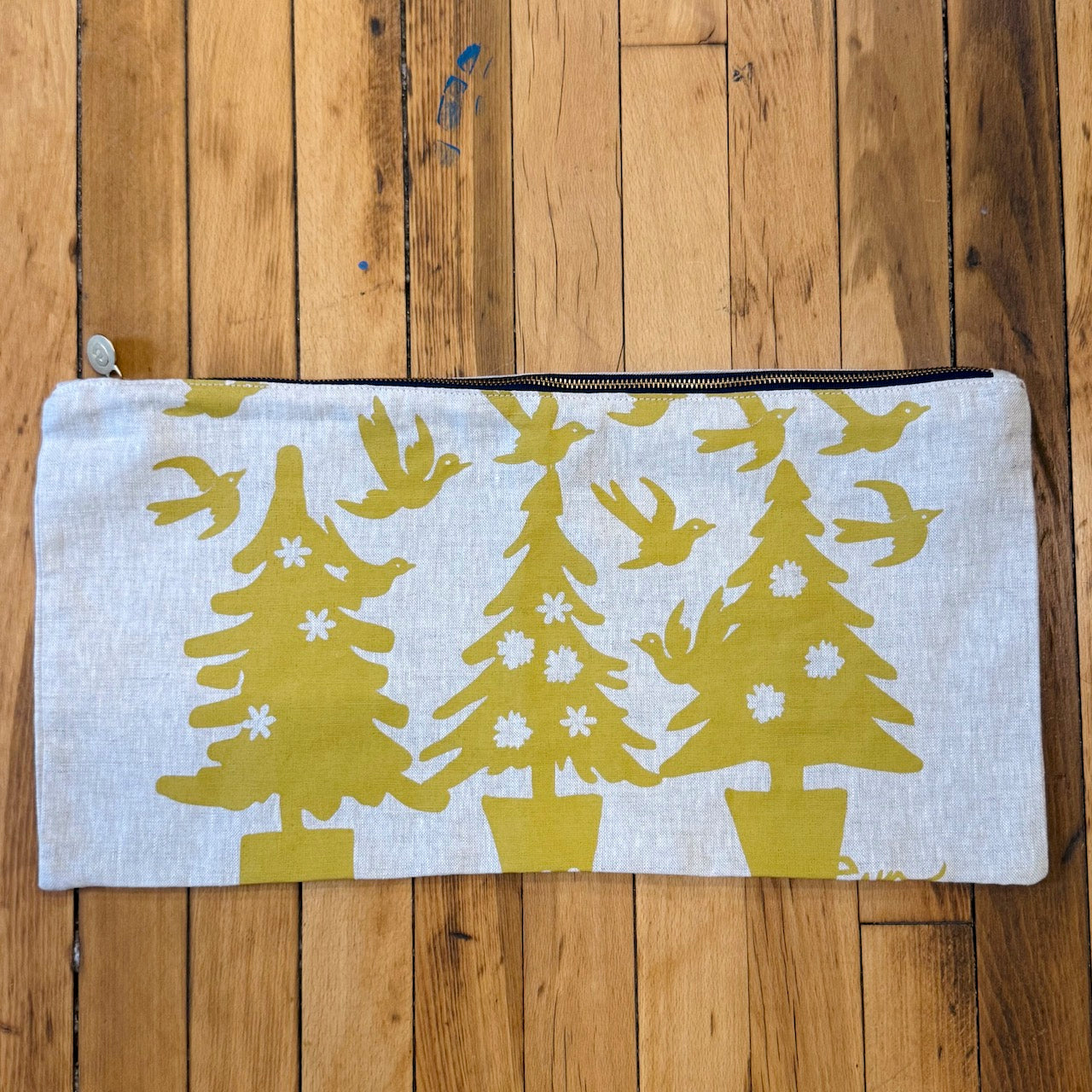 Oat Linen Lumbar in 3 Trees in Ochre