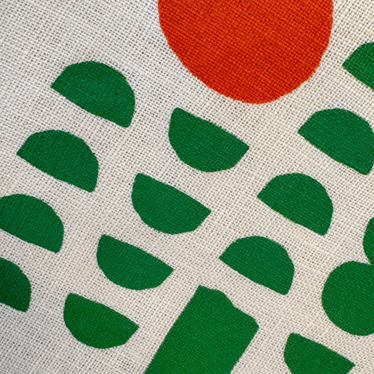 Oat Linen Geo Kelly + Anthro Pillow Cover