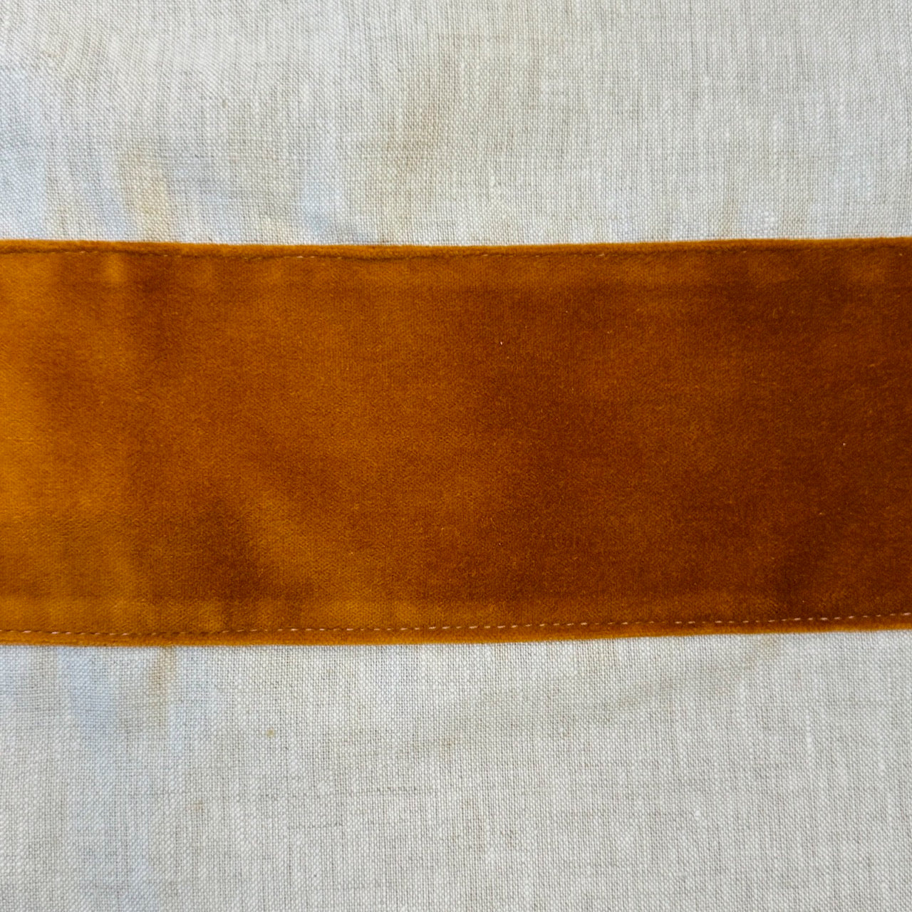 Oat Linen Sienna Cotton Velvet Band Pillow Cover