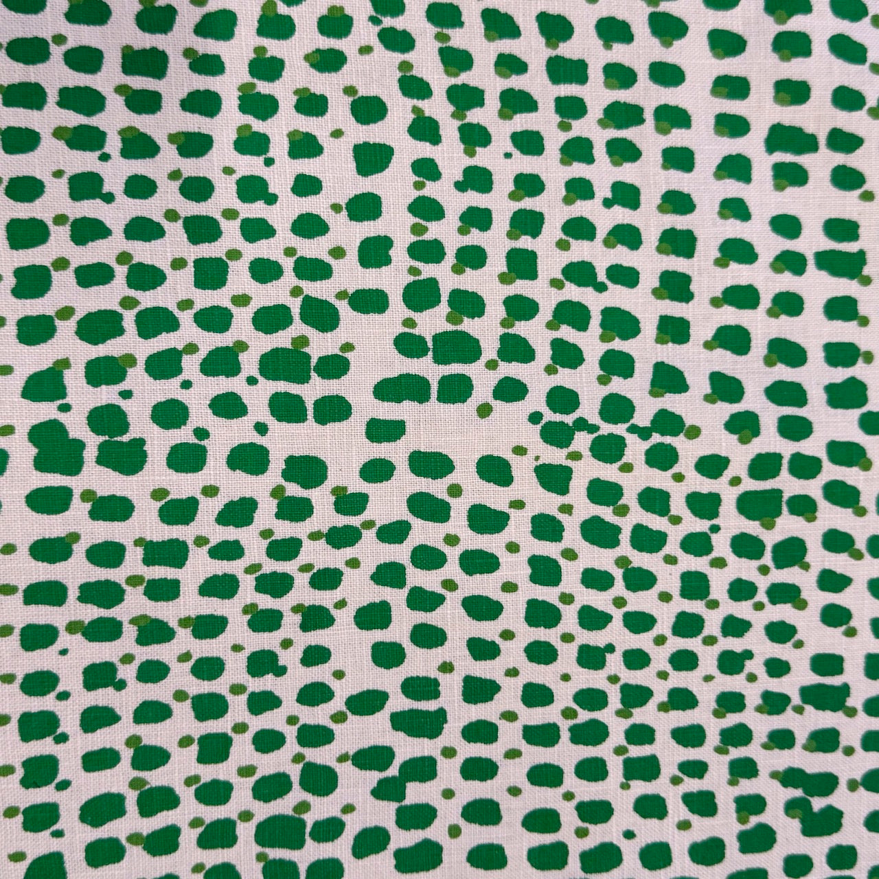 20x20 Natural Linen Pillow Cover in Double Dot in Kelly and Evergreen