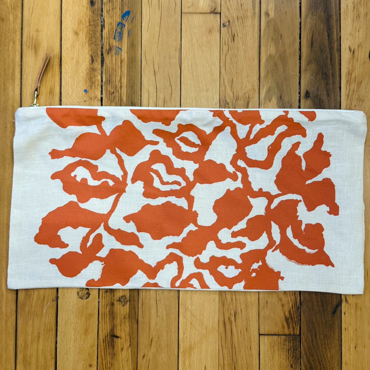 10x20 Natural Linen Pillow Cover in Vine in Anthro Orange