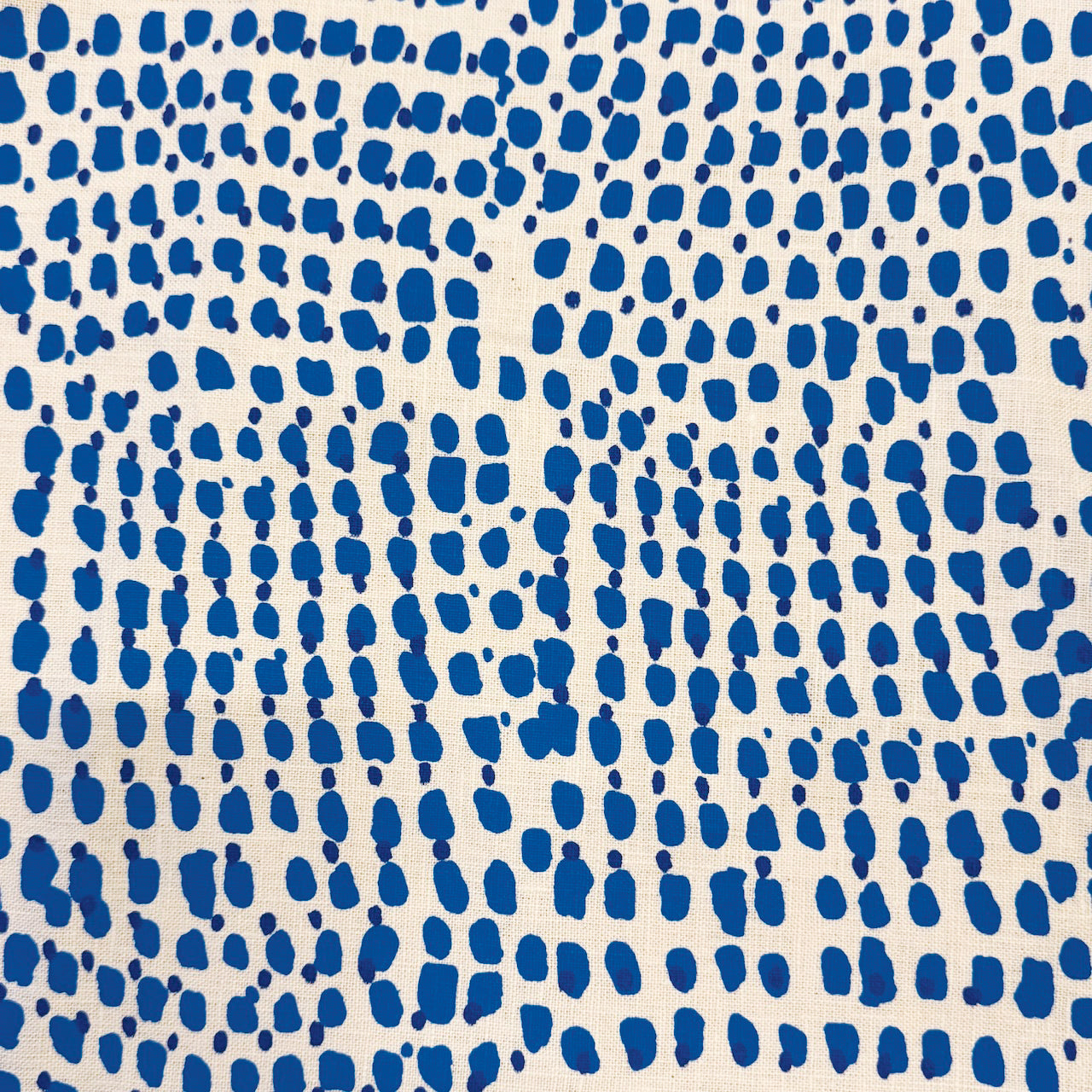 20x20 Natural Linen Pillow Cover in Royal Double Dot