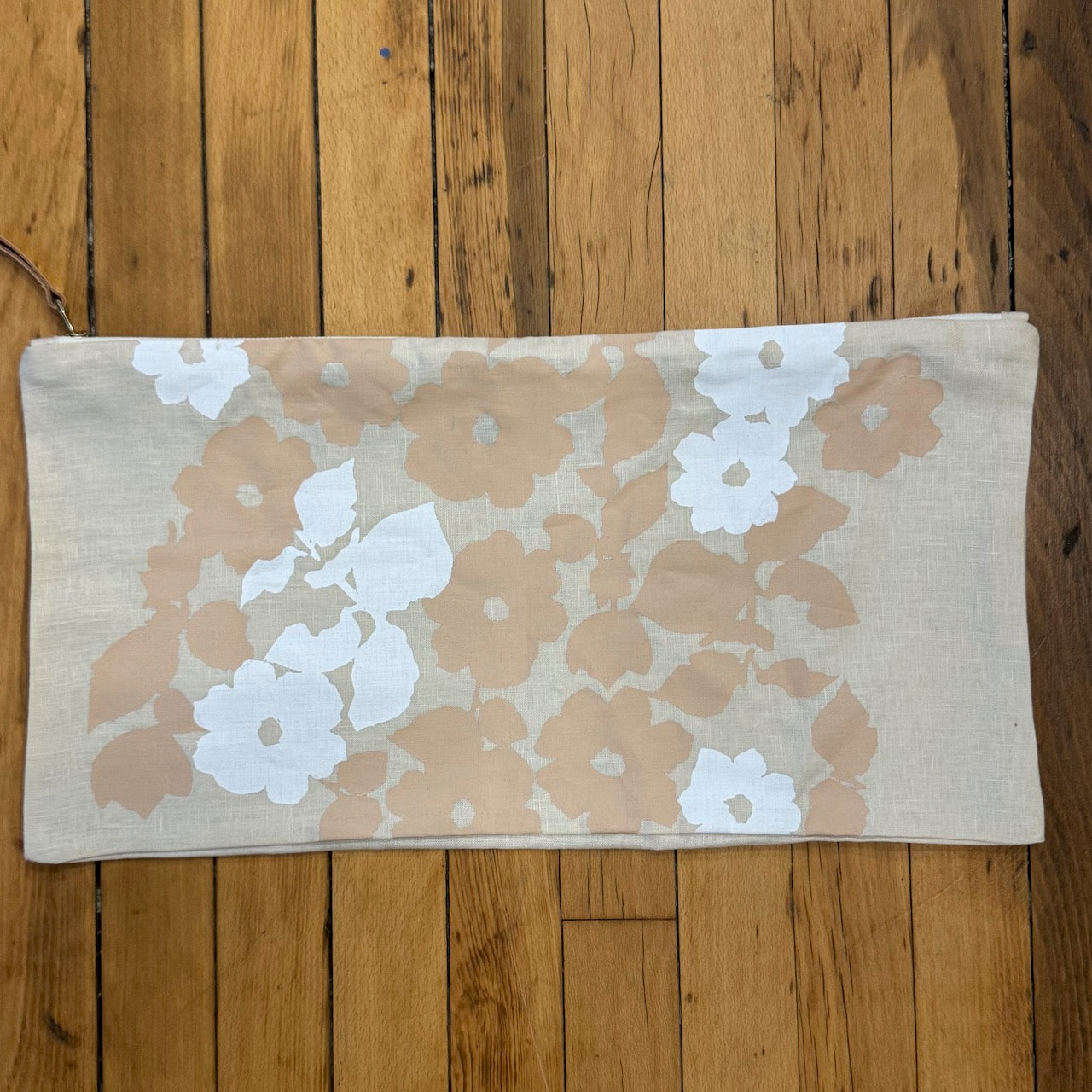 20x20 Natural Linen Pillow Cover in Anita Sand + White