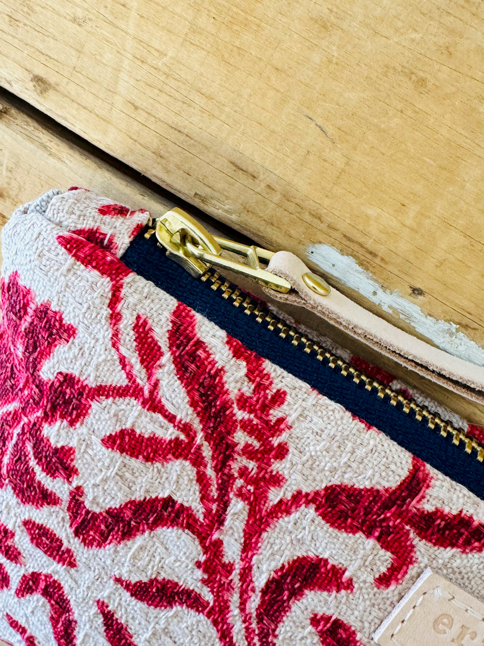 Vintage French Pattern pencil zip - Erin print inside