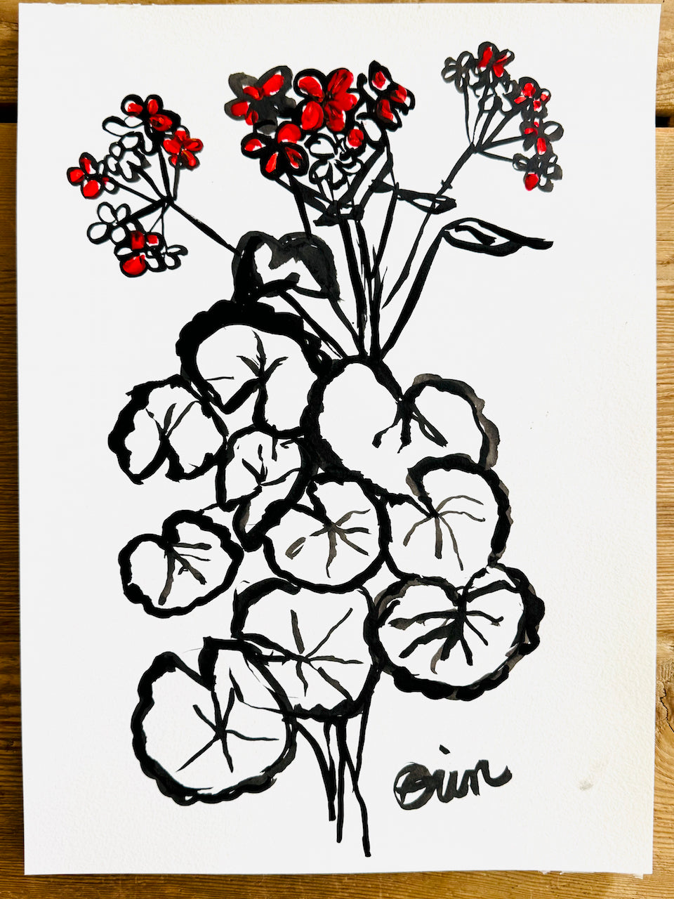 Original Erin Flett Painting - GERANIUM LARGE