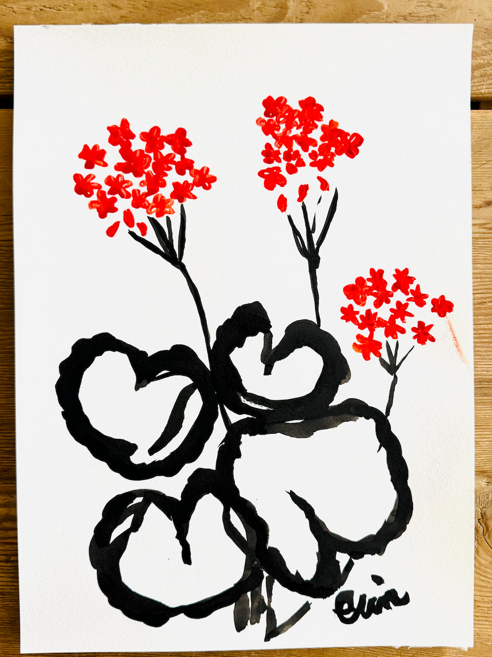 Original Erin Flett Painting - GERANIUM LARGE