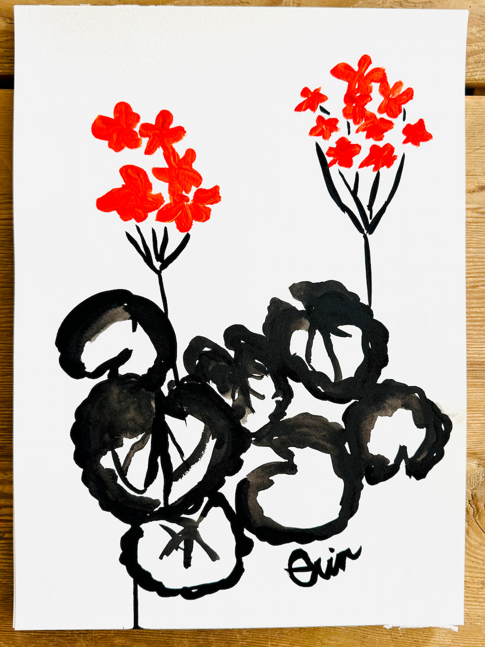 Original Erin Flett Painting - GERANIUM LARGE