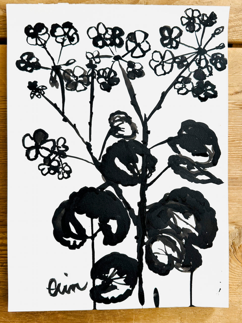 Original Erin Flett Painting - GERANIUM LARGE