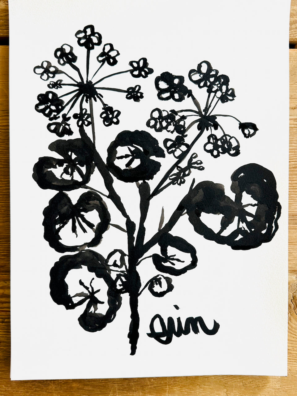 Original Erin Flett Painting - GERANIUM LARGE