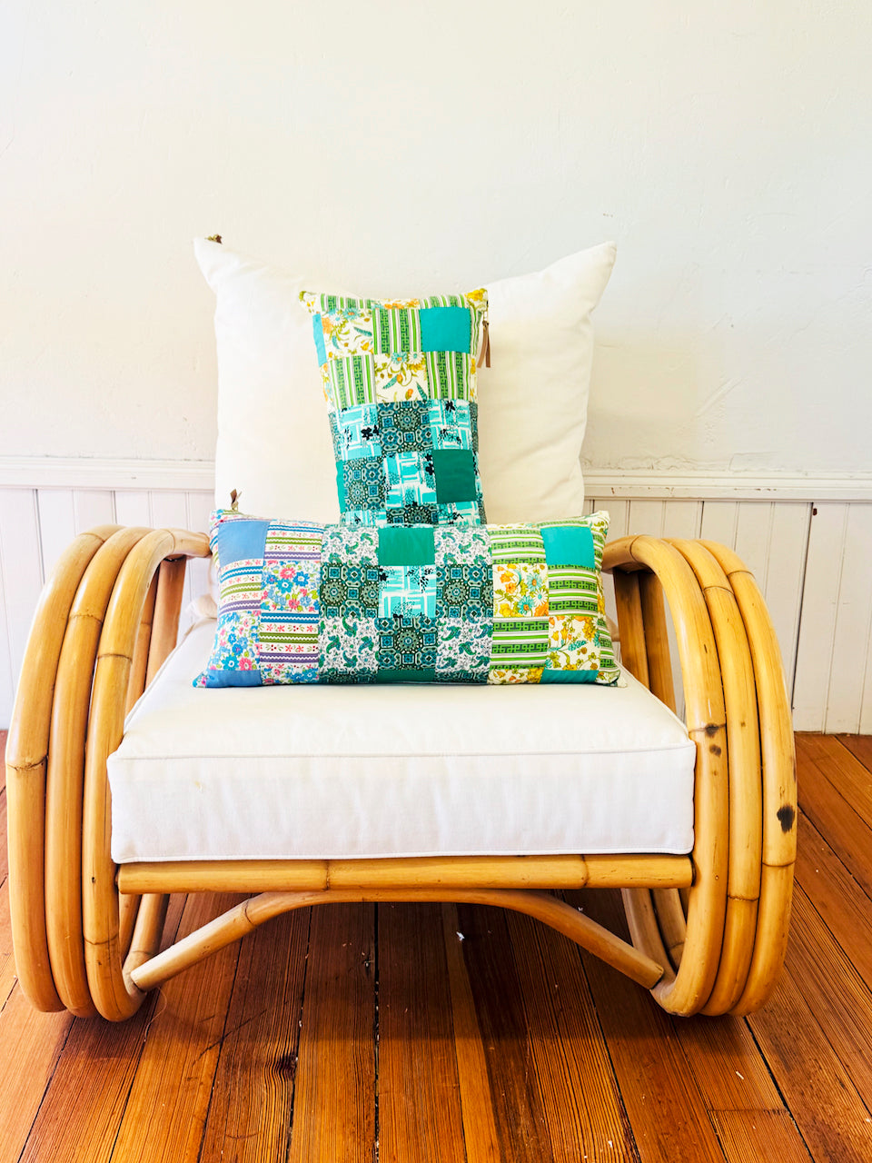 Vintage patchwork Cotton Lumbar Pillow Cover