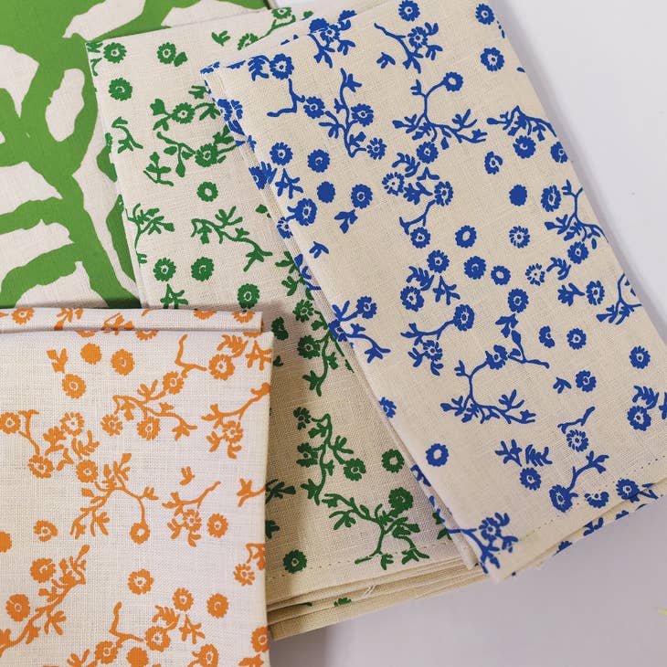 Hand-Printed Linen Napkins – Set of 4