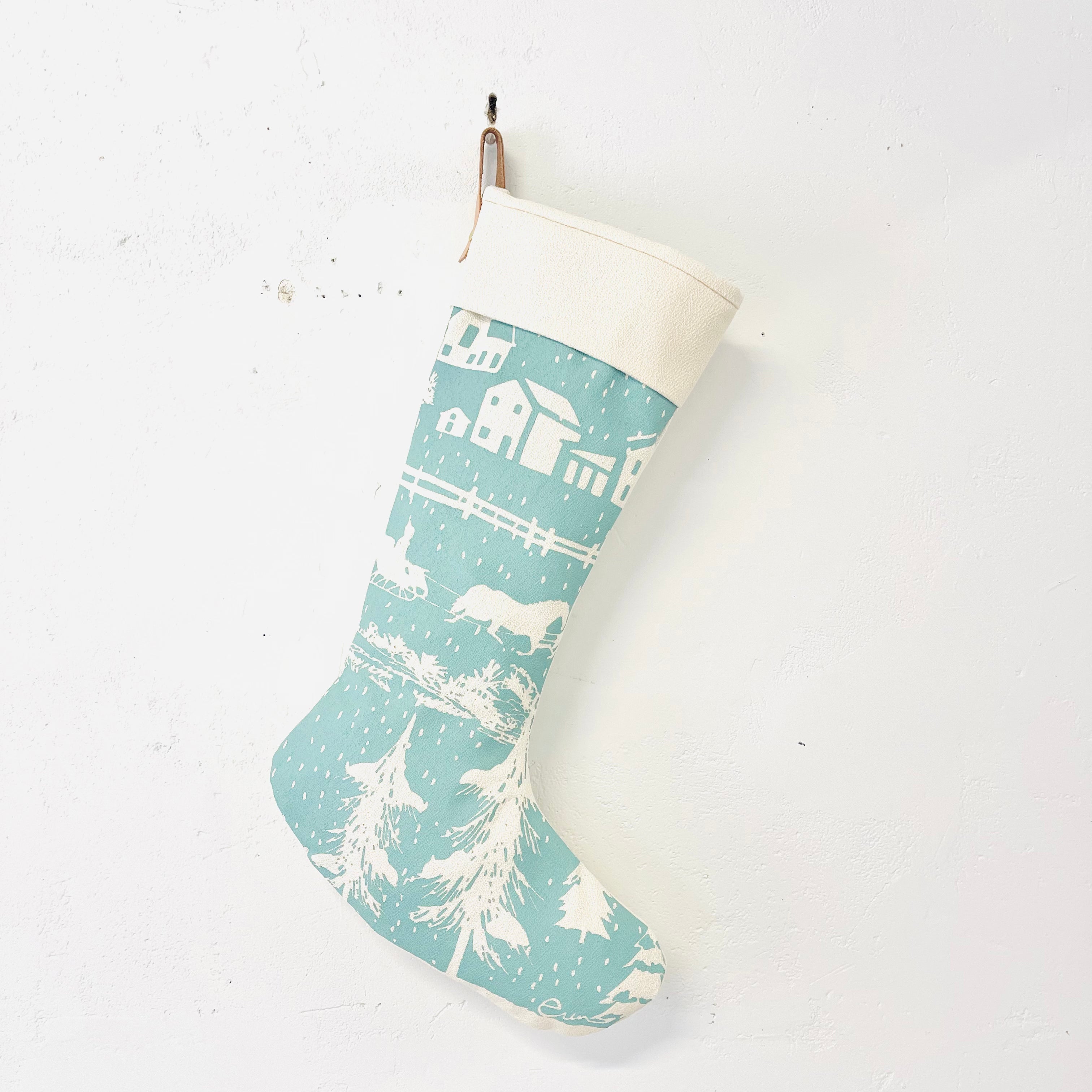 FARMHOUSE TOILE WINTER STOCKING