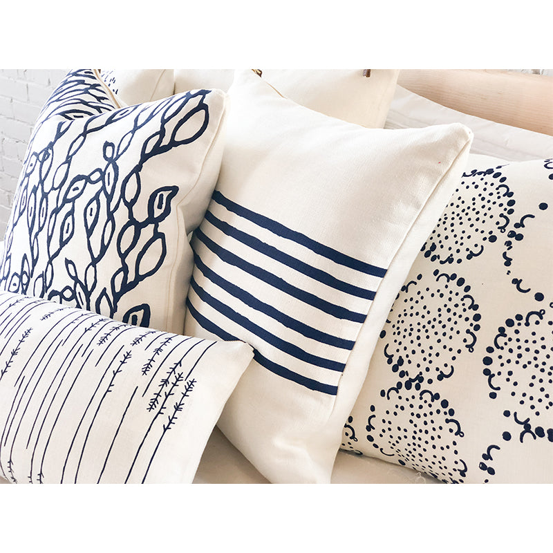 NAVY DANDELION PILLOW