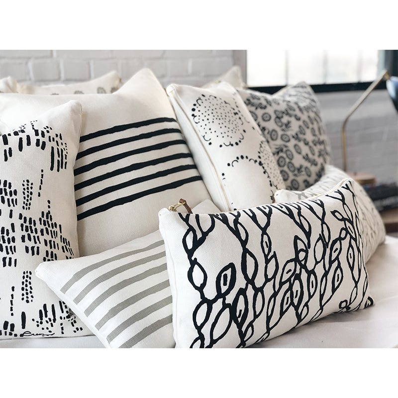 WORN BLACK PODS LUMBAR PILLOW
