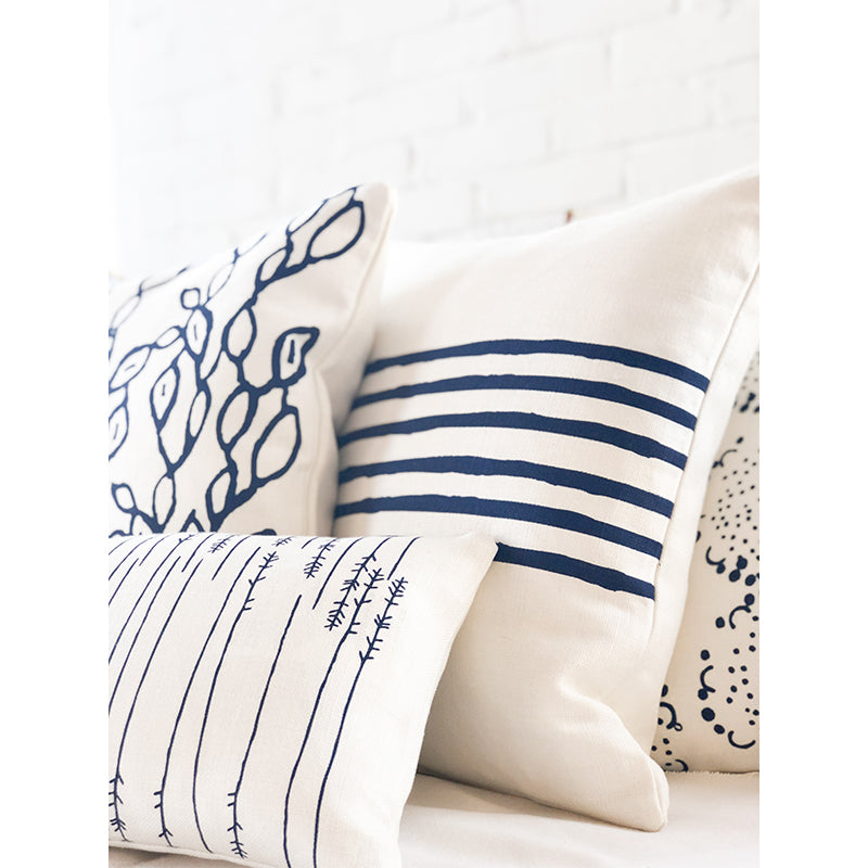 NAVY 6 LINE PILLOW