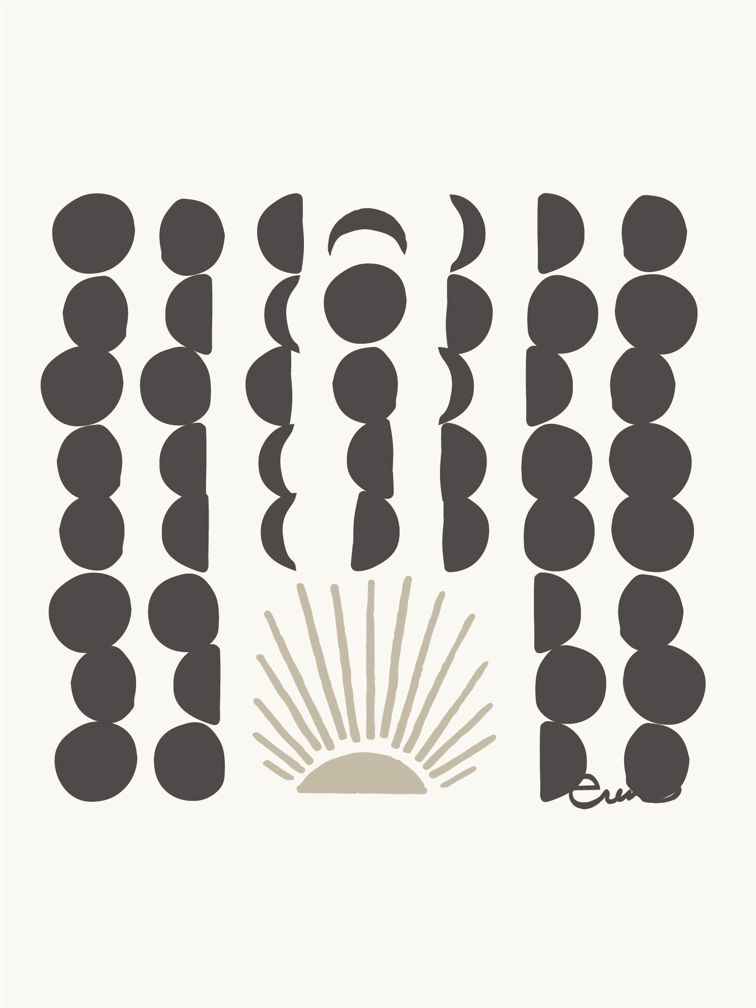 OATMEAL SUN + MOON GICLEE PAPER ART PRINT