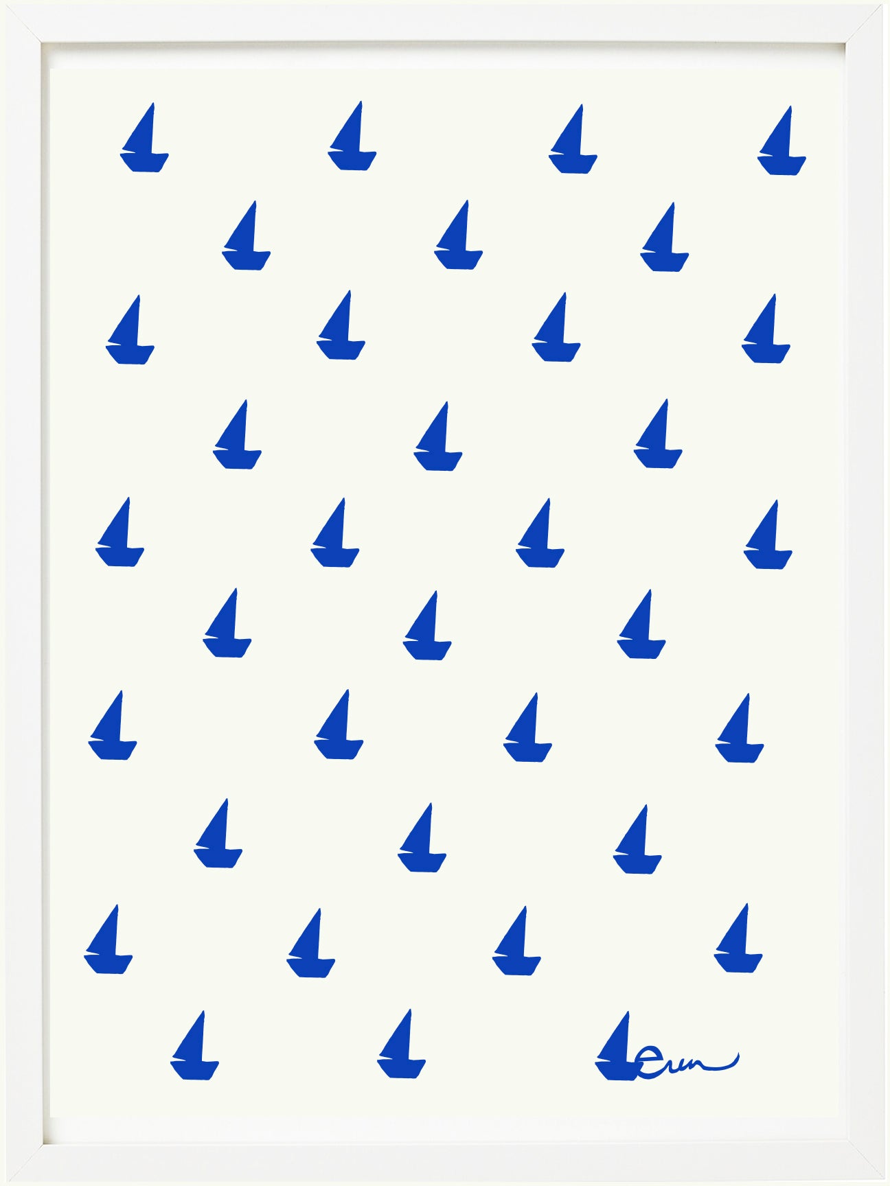 ROYAL BLUE SAILBOATS GICLEE PAPER ART PRINT