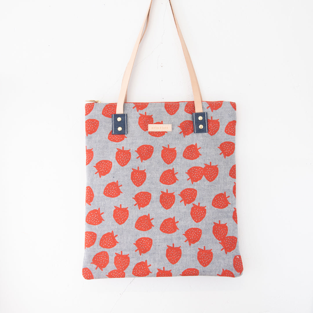 Fruit Print Leather Crossbody Bag In Strawberry