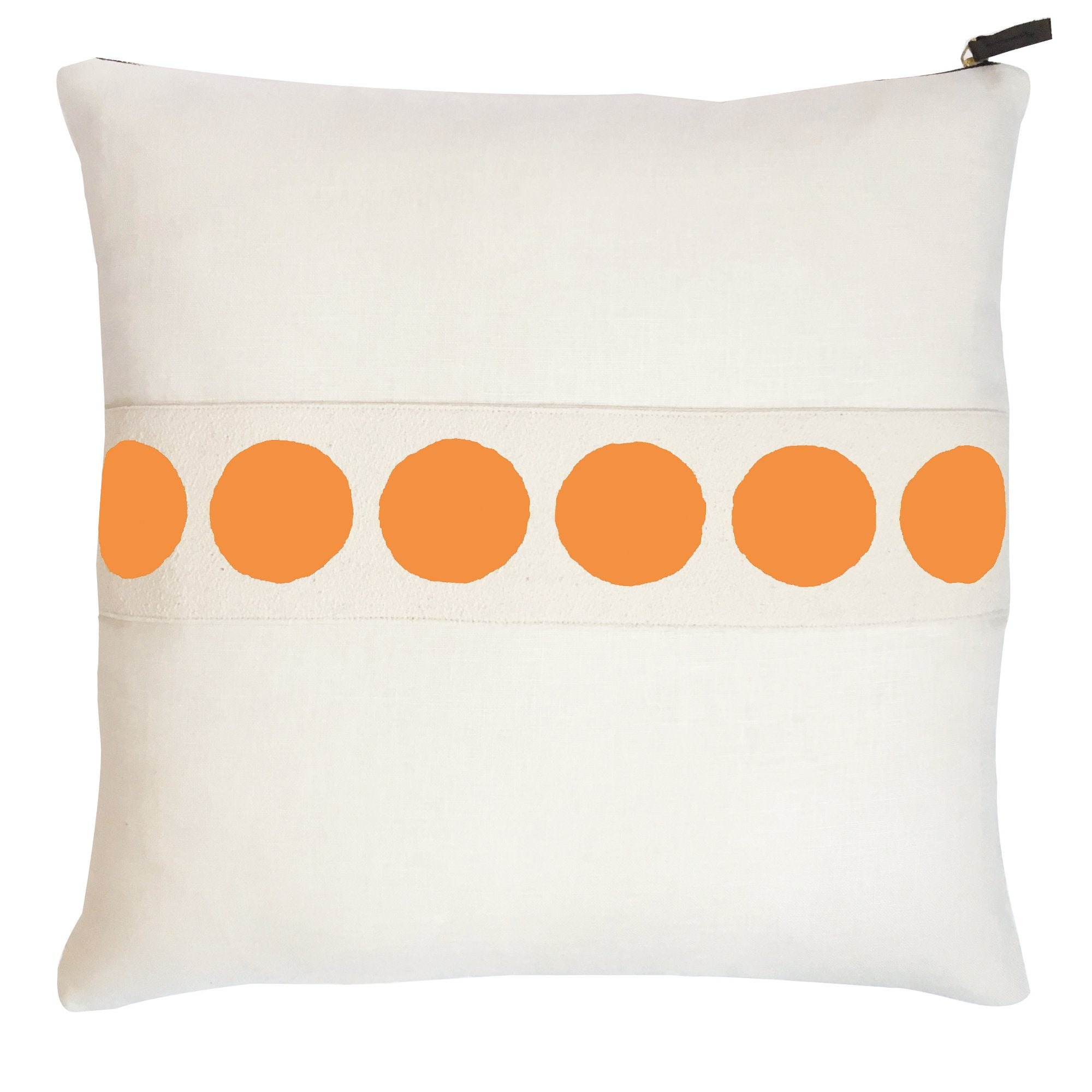 MANGO CIRCLE BAND OYSTER LINEN PILLOW