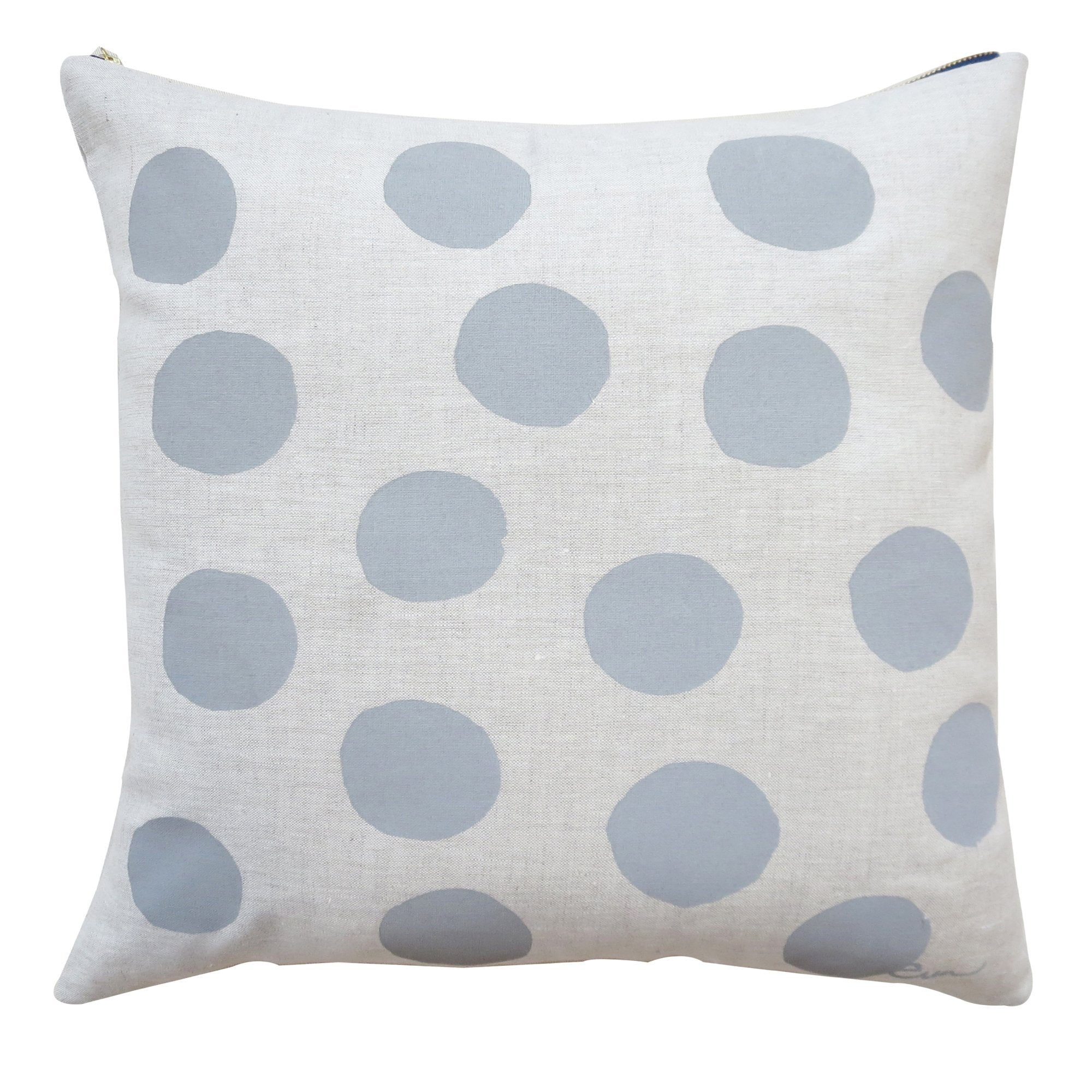 RAINY DAY BIG DOT OATMEAL LINEN PILLOW