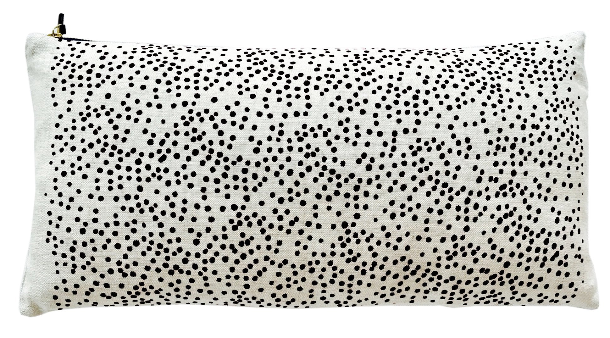 BLACK POLKA DOT LINEN PILLOW