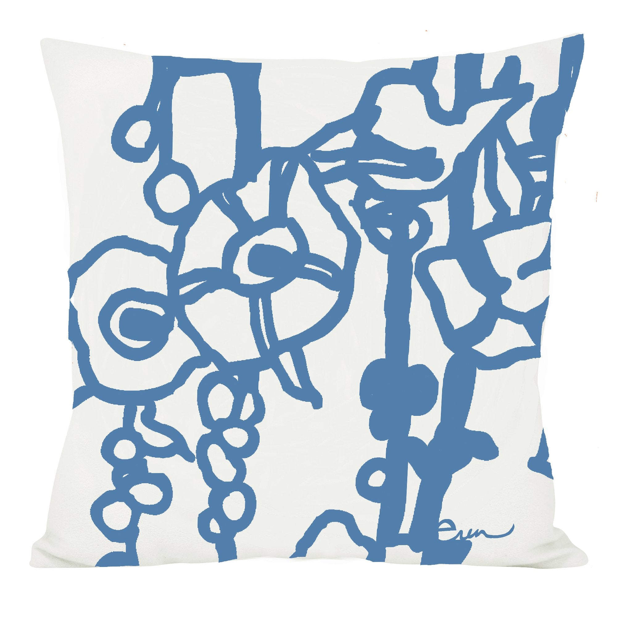 COBALT GEORGE LINEN PILLOW